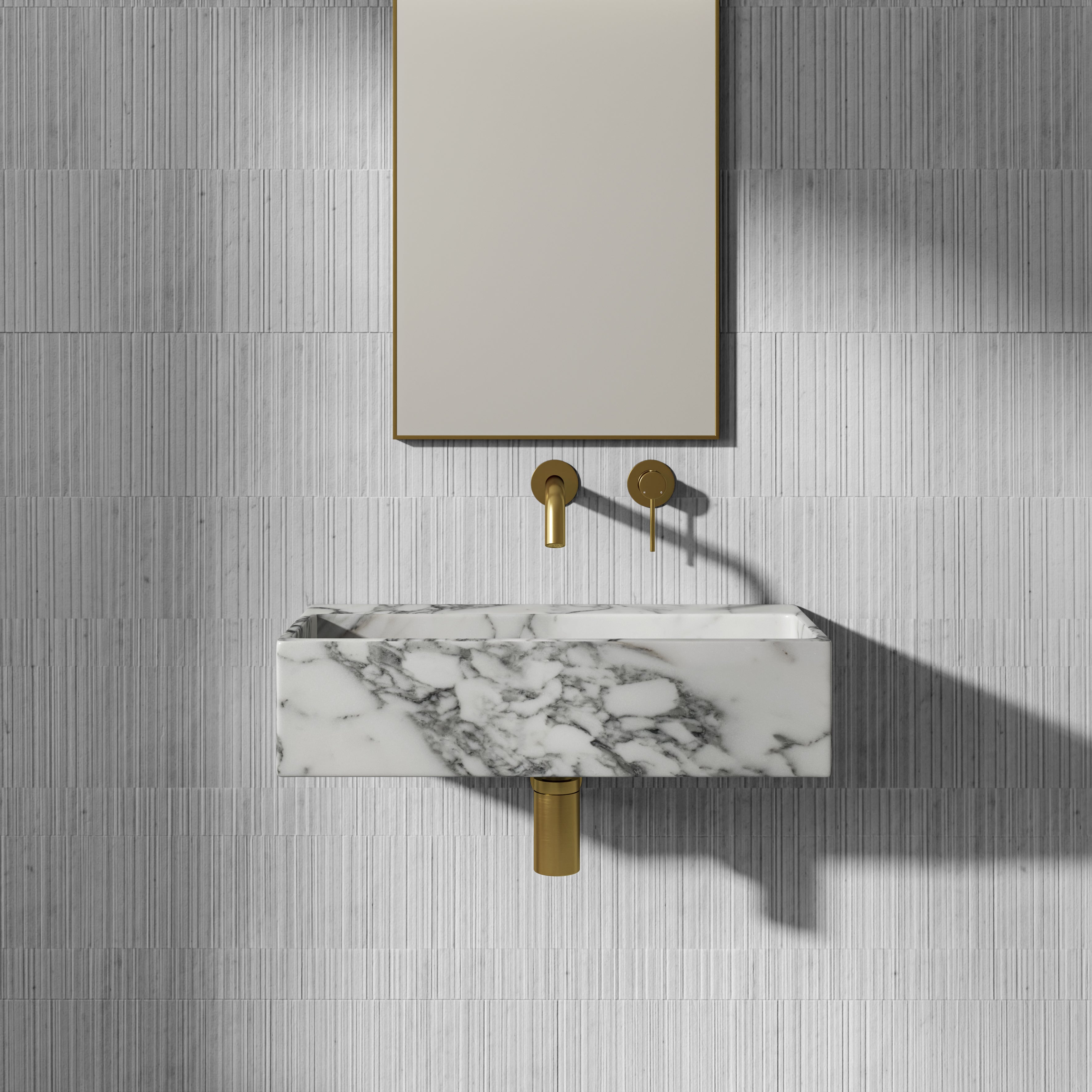 Clara Arabescato Marble Wall Hung Basin 600mm