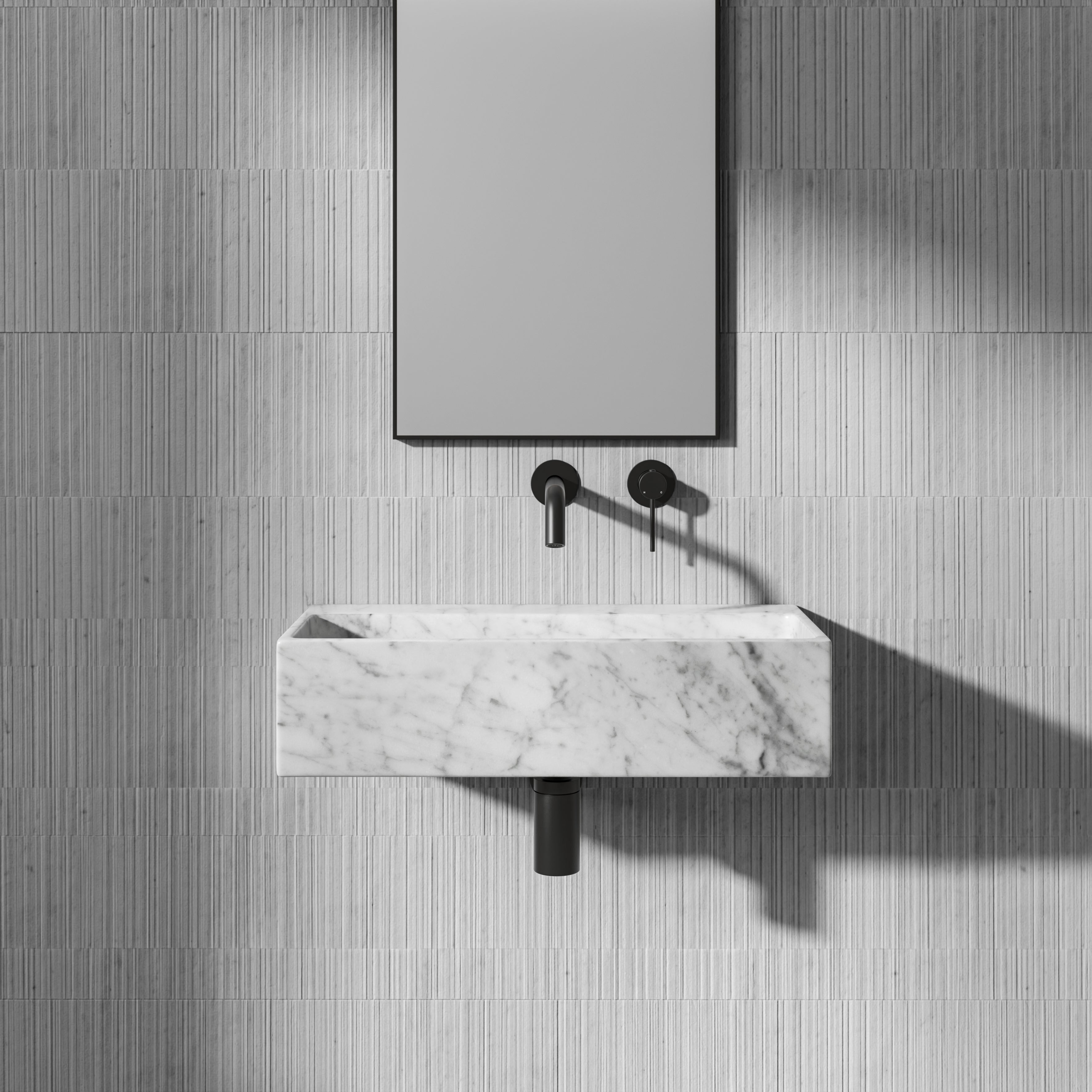 Clara Carrara Marble Wall Hung Basin 600mm