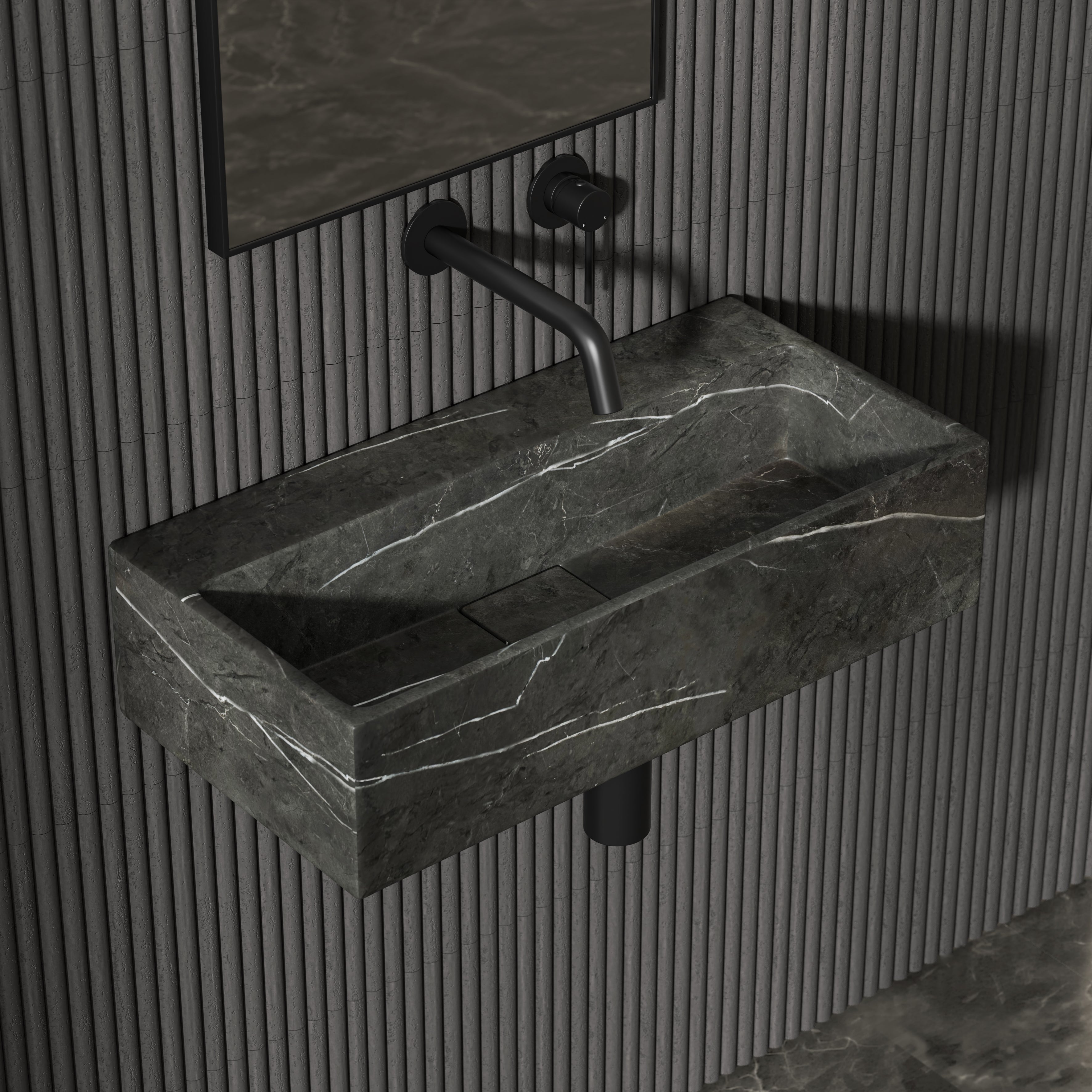 Clara Pietra Grey Marble Wall Hung Basin 600mm