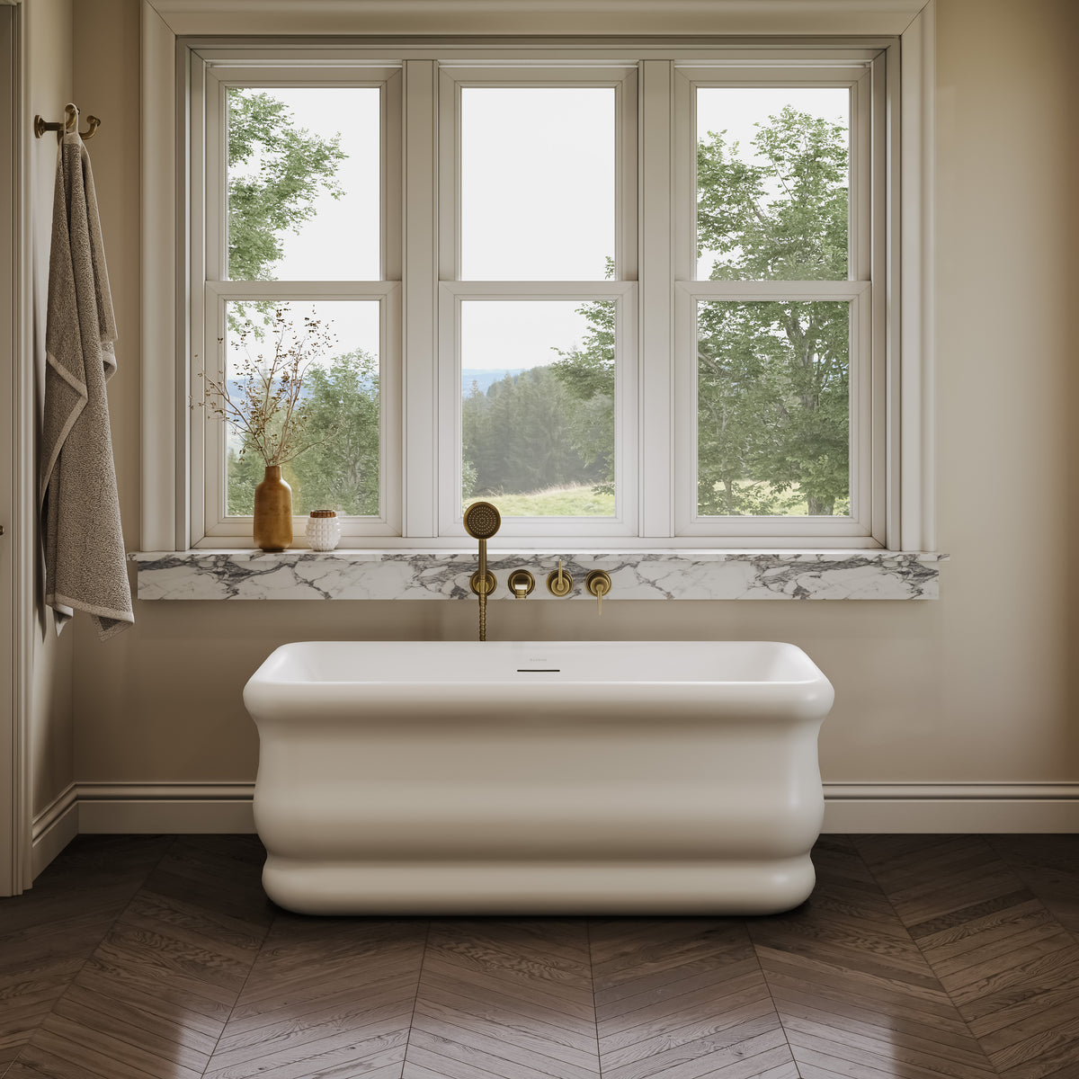 Claridge Light White Freestanding Acrylic Bath 1500mm