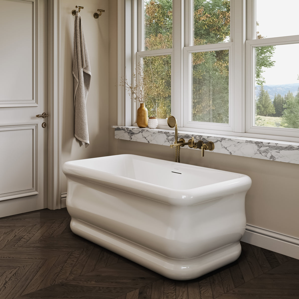 Claridge Light White Freestanding Acrylic Bath 1500mm