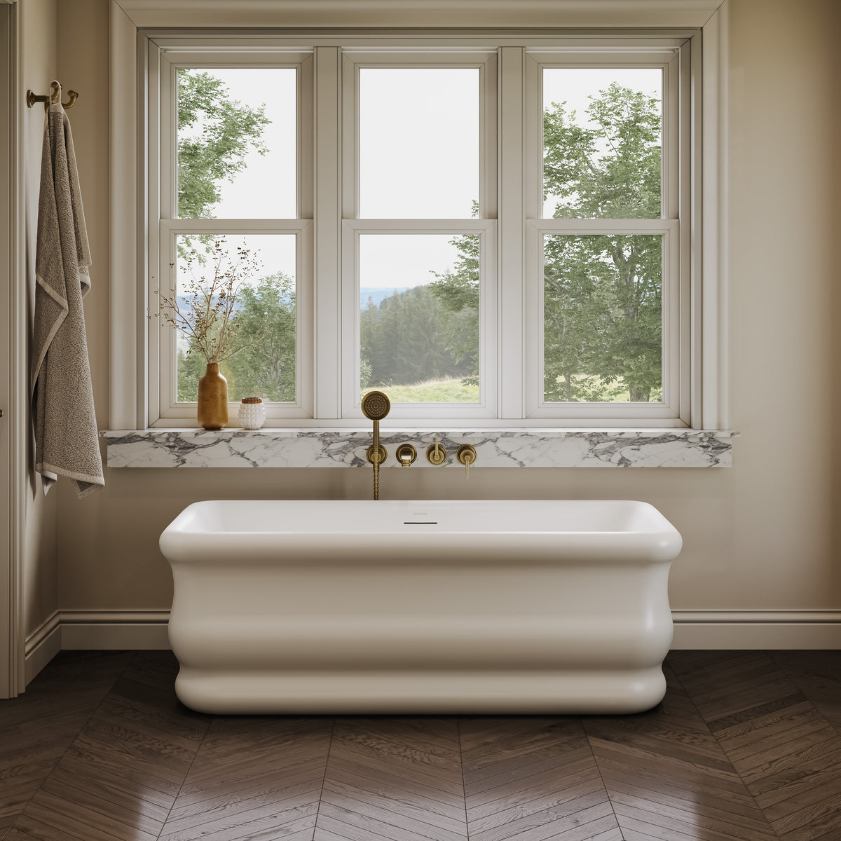Claridge Light White Freestanding Acrylic Bath 1700mm