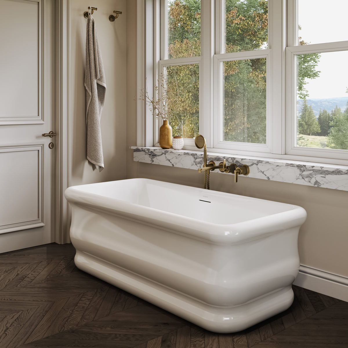 Claridge Light White Freestanding Acrylic Bath 1700mm