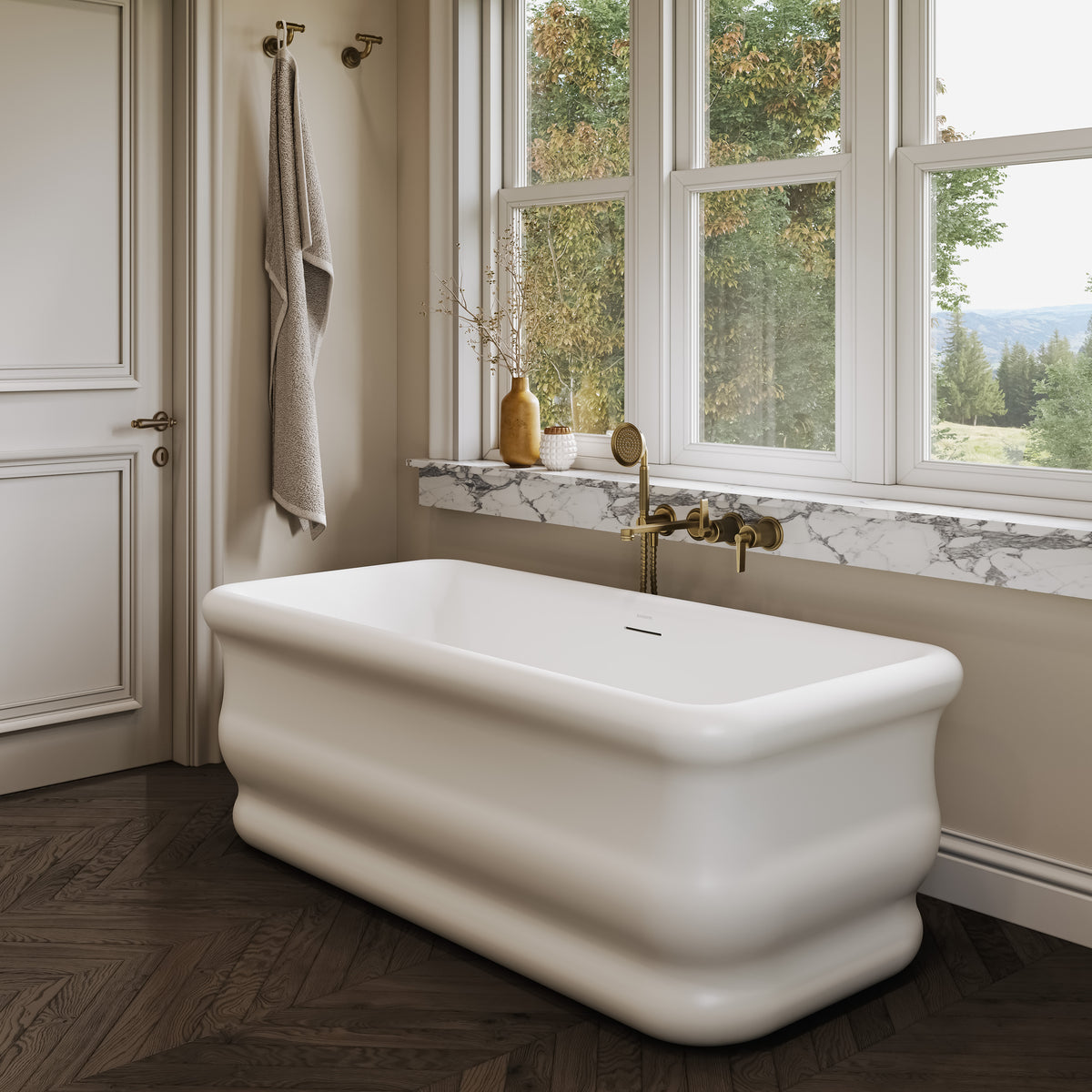 Claridge Light White Freestanding Acrylic Bath 1700mm