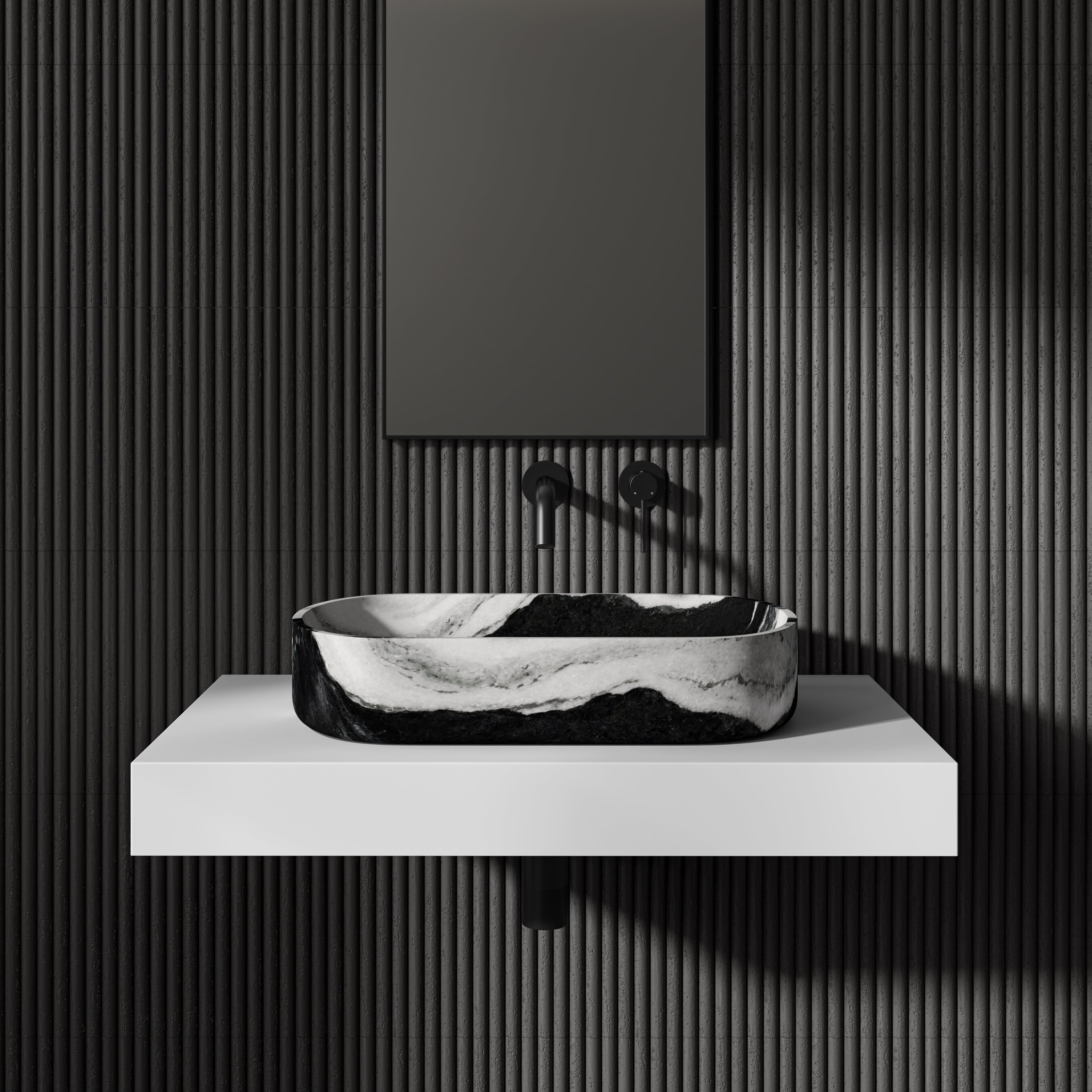 Clere Panda Marble Countertop Basin 550mm