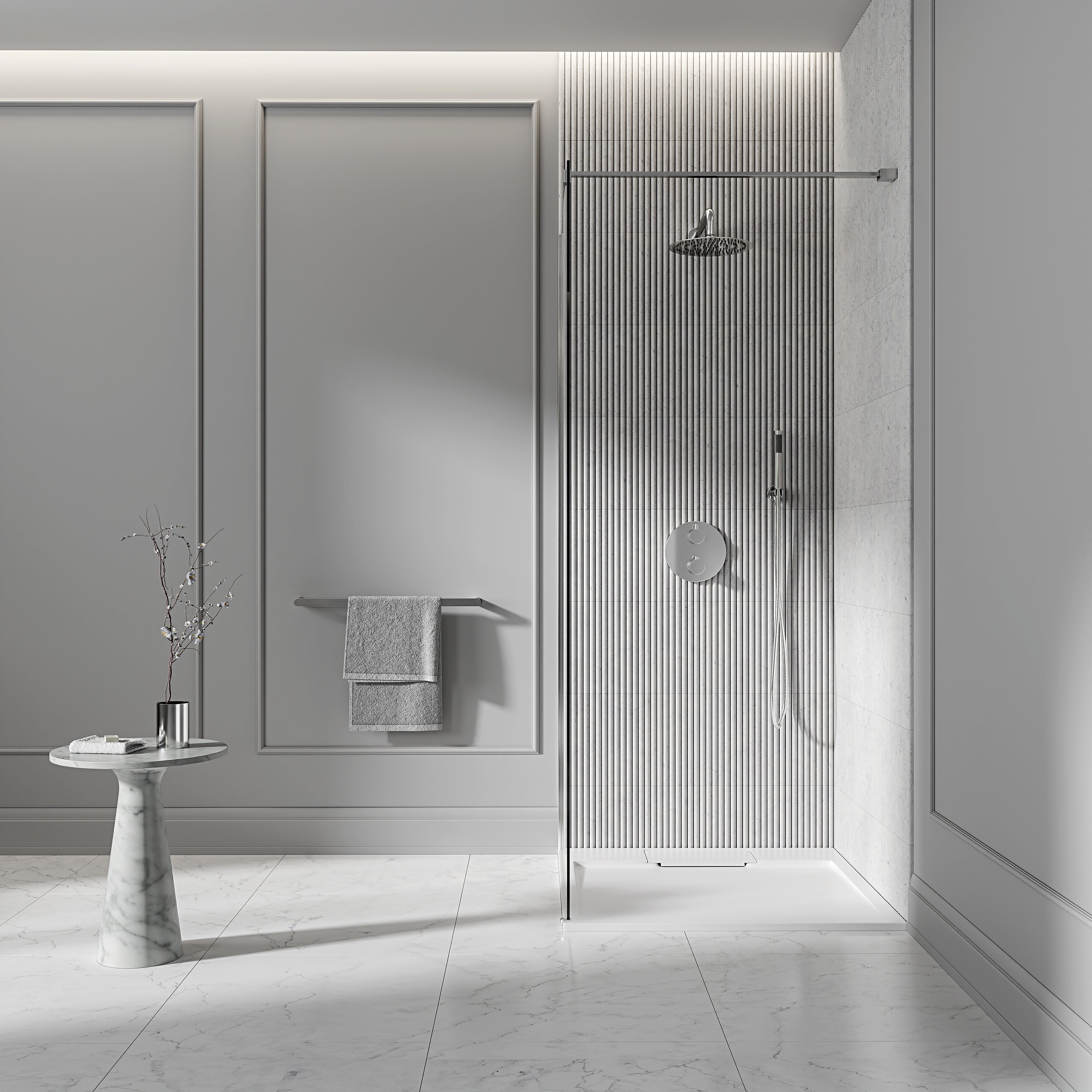 Nuvo Chrome Thermostatic Shower With Handheld Shower
