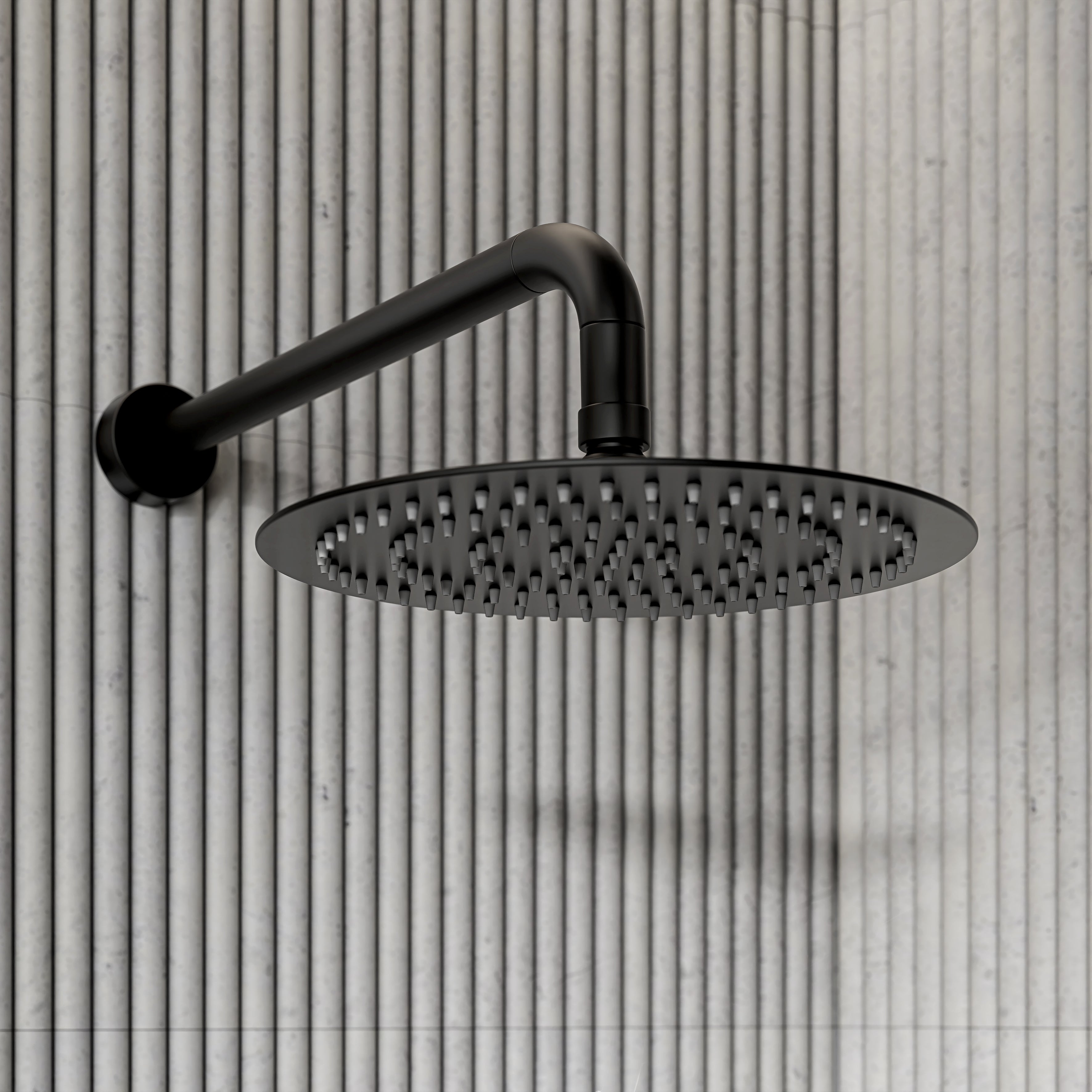 Nuvo Matte Black Thermostatic Shower With Handheld Shower