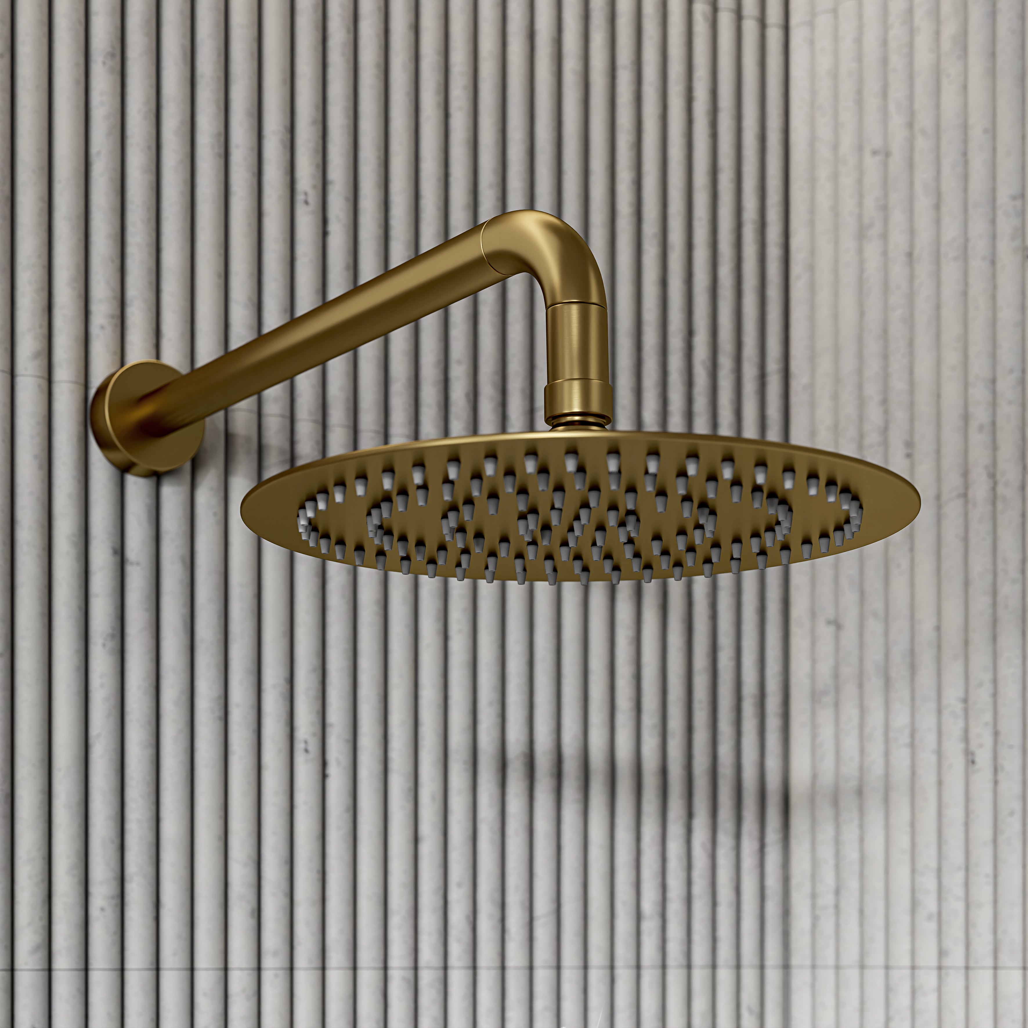 Nuvo Brushed Gold Thermostatic Shower With Handheld Shower