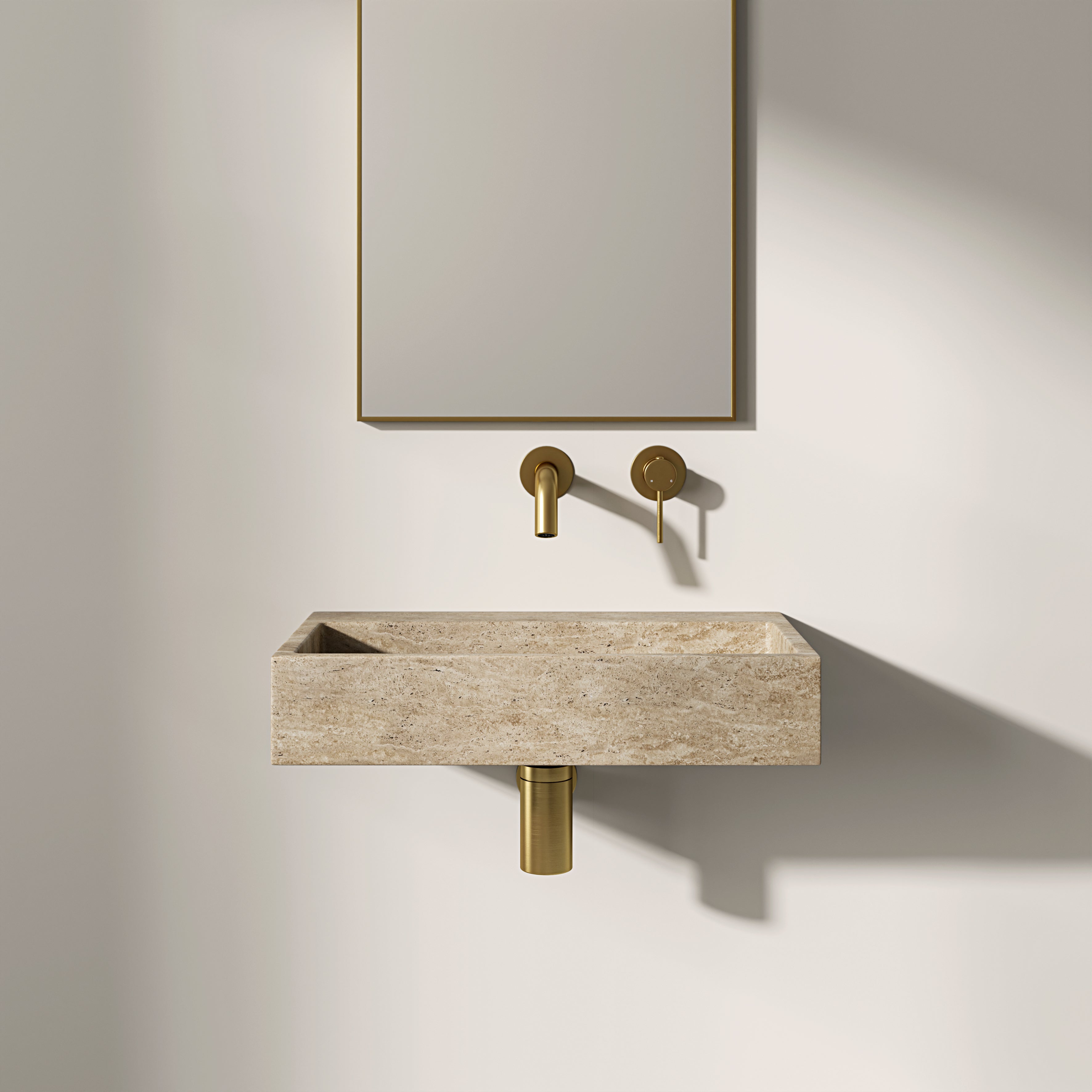 Danilo Travertine Wall Hung Basin 500mm