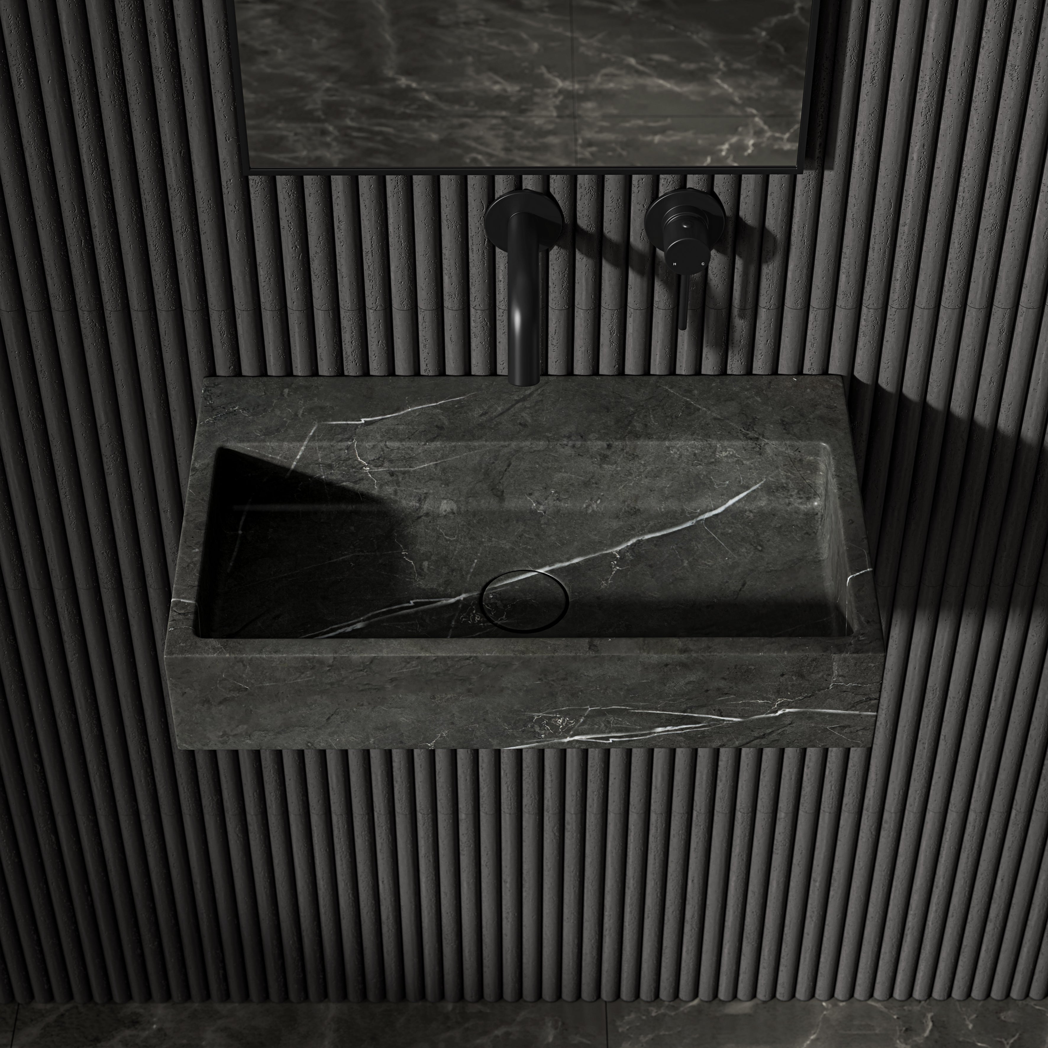 Danilo Pietra Grey Marble Wall Hung Basin 500mm