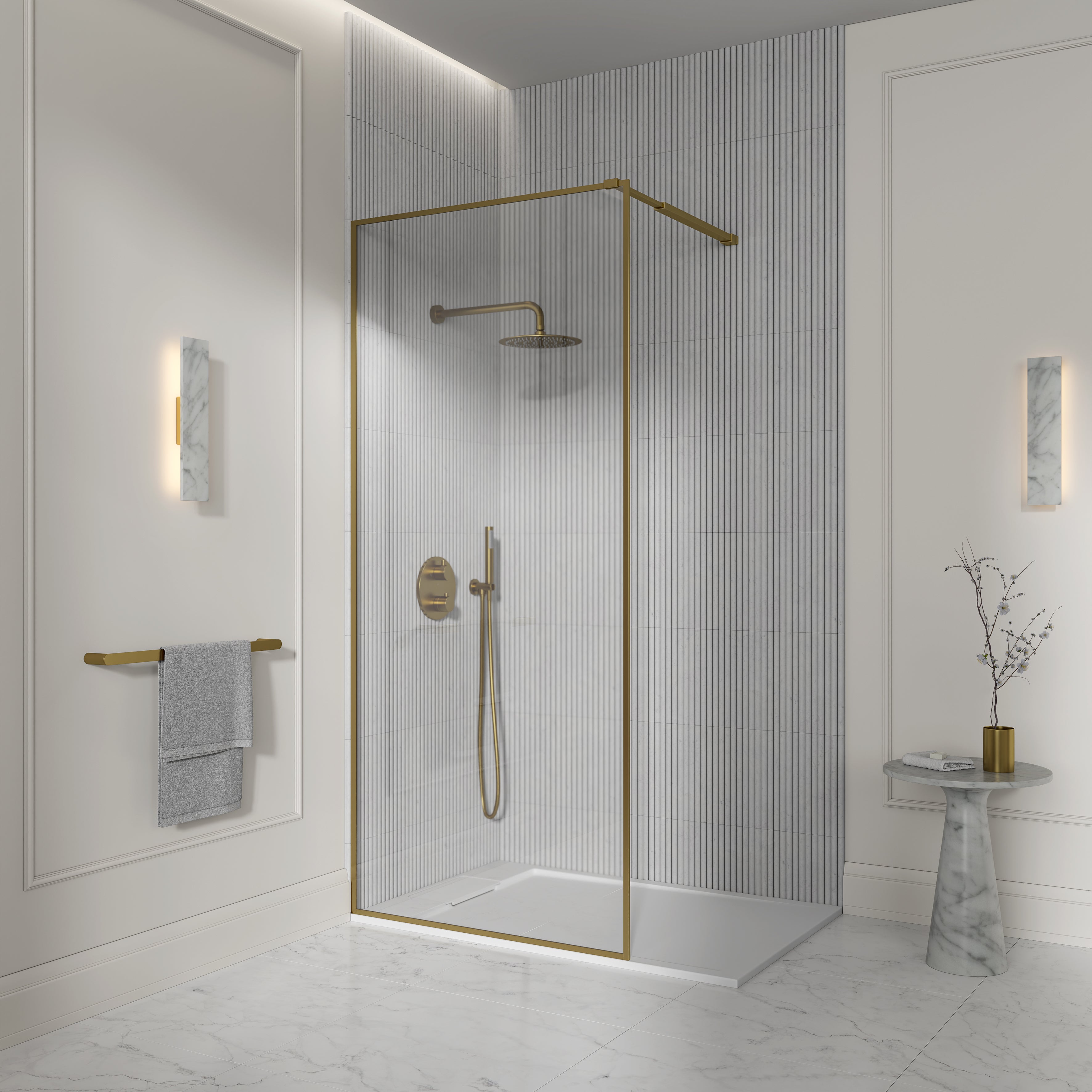 Darley Brushed Gold Shower Screen