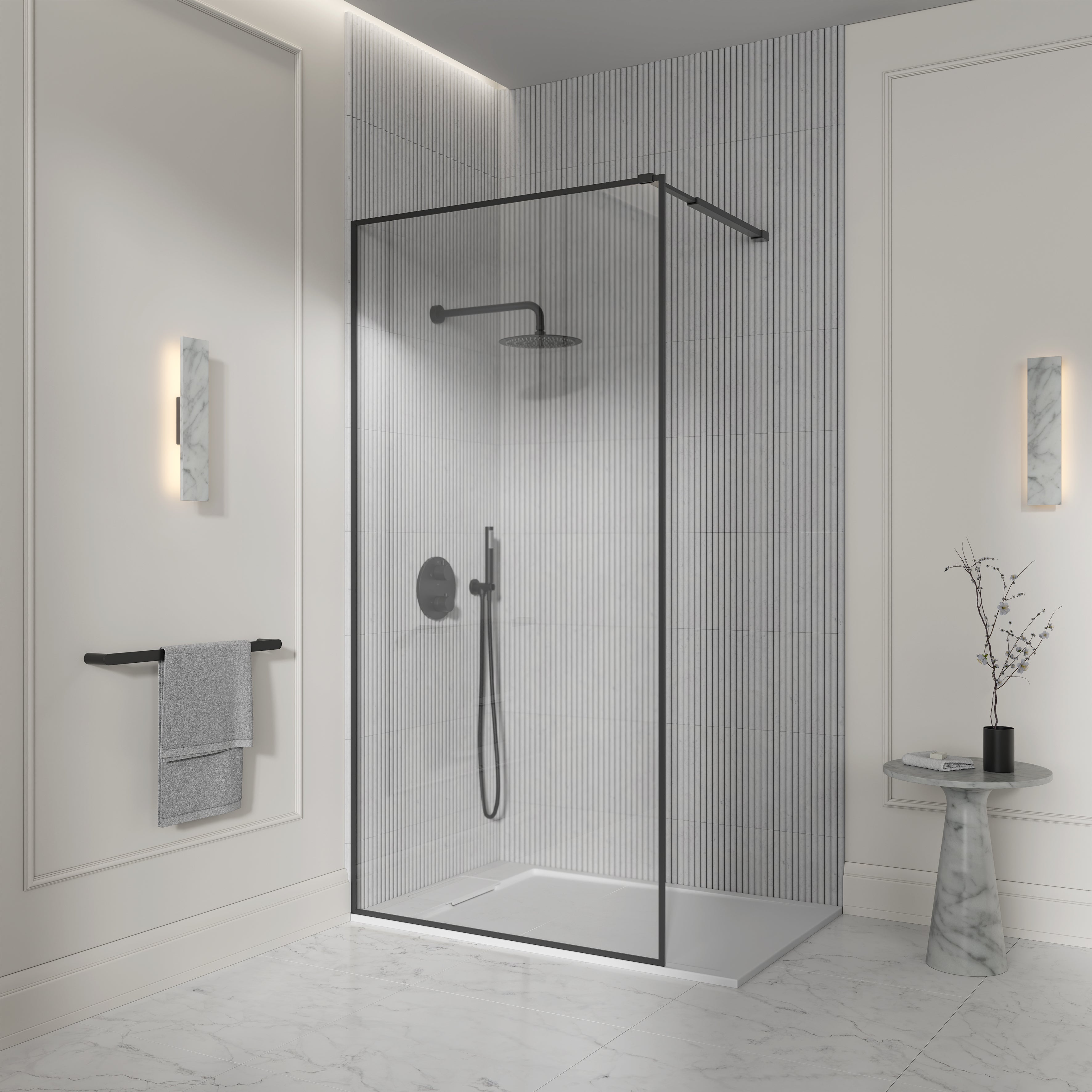 Darley Matte Black Shower Screen