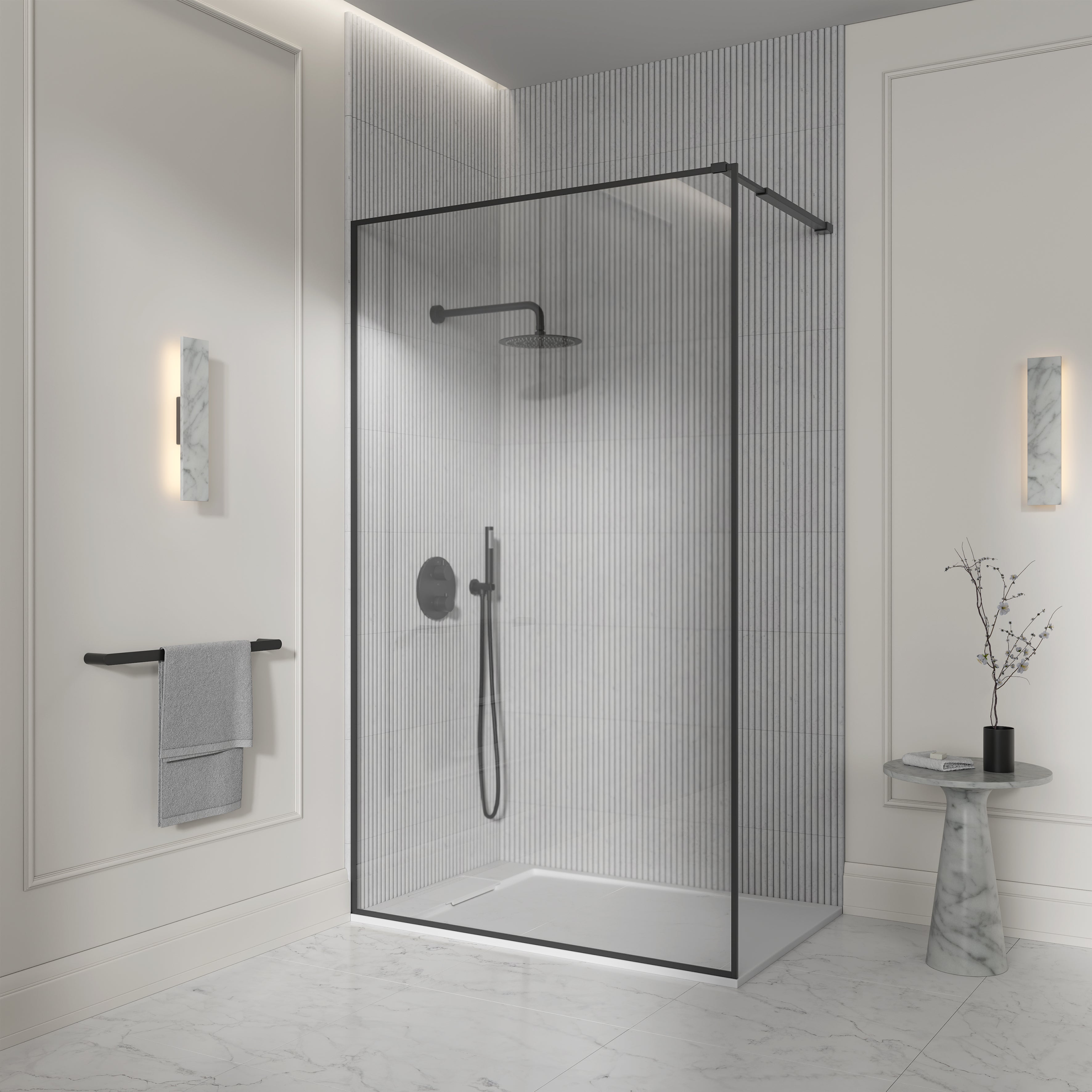 Darley Matte Black Shower Screen