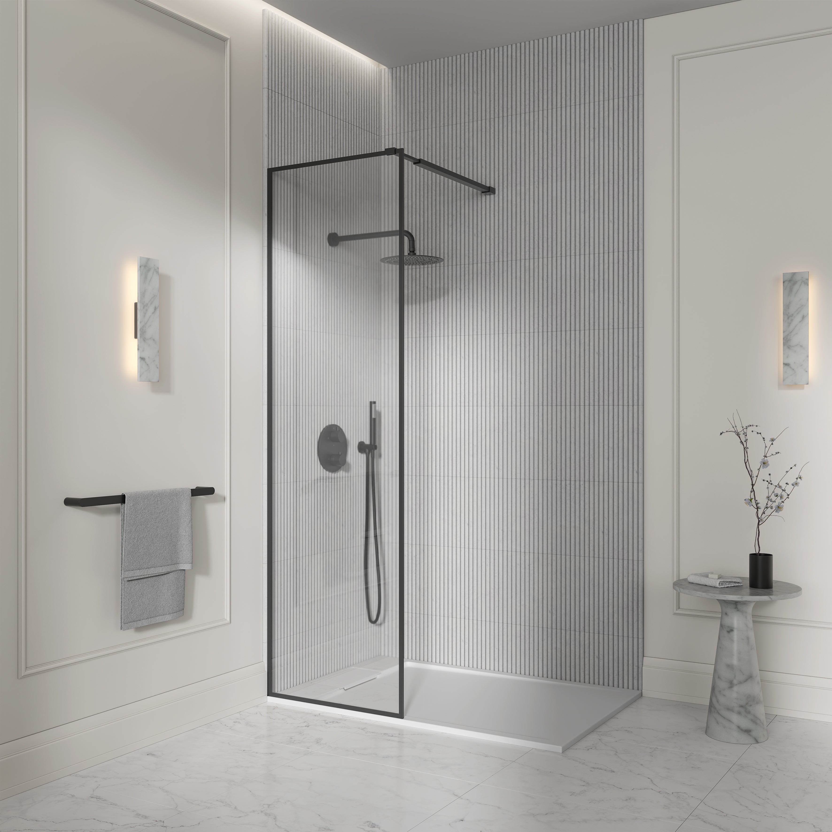 Darley Matte Black Shower Screen