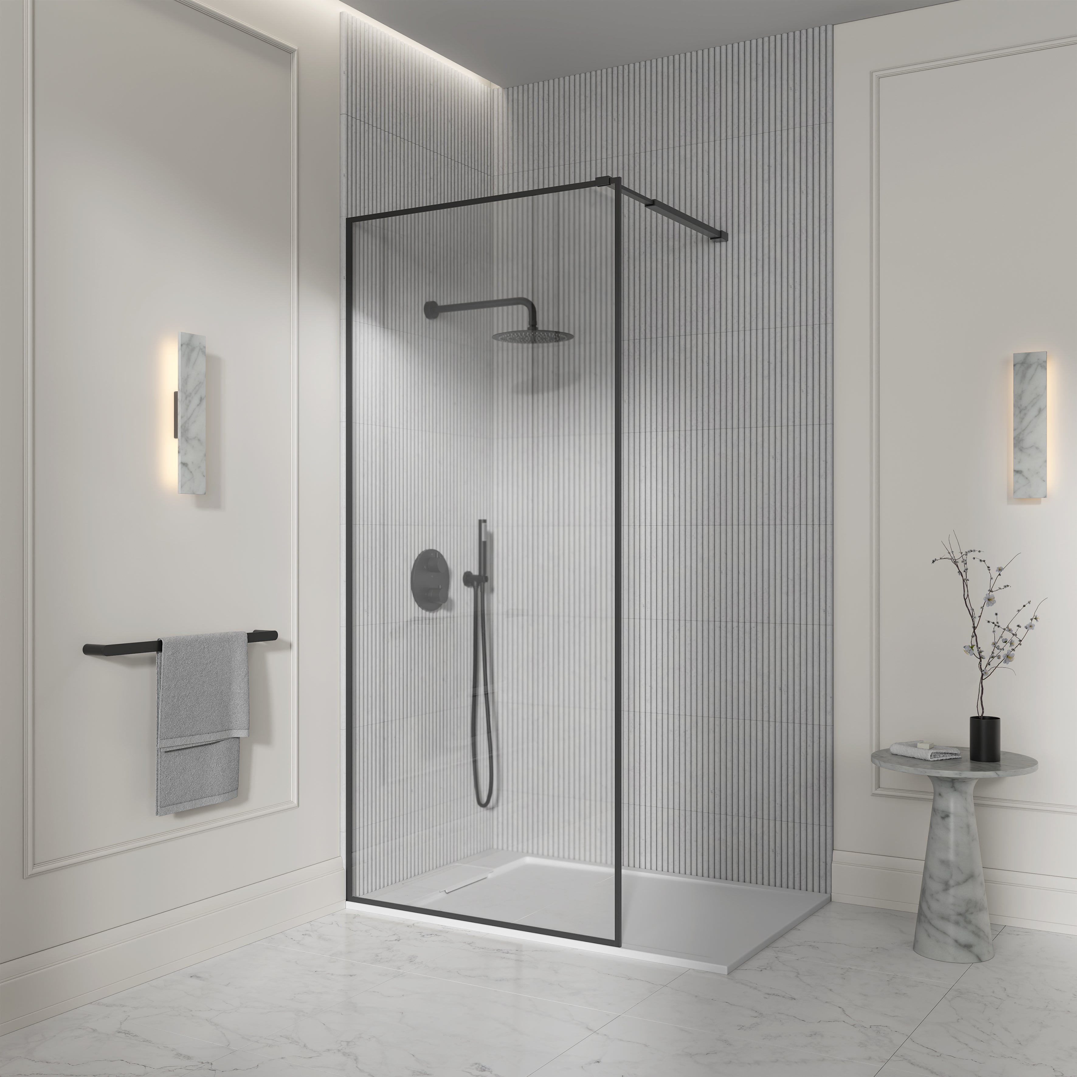 Darley Matte Black Shower Screen