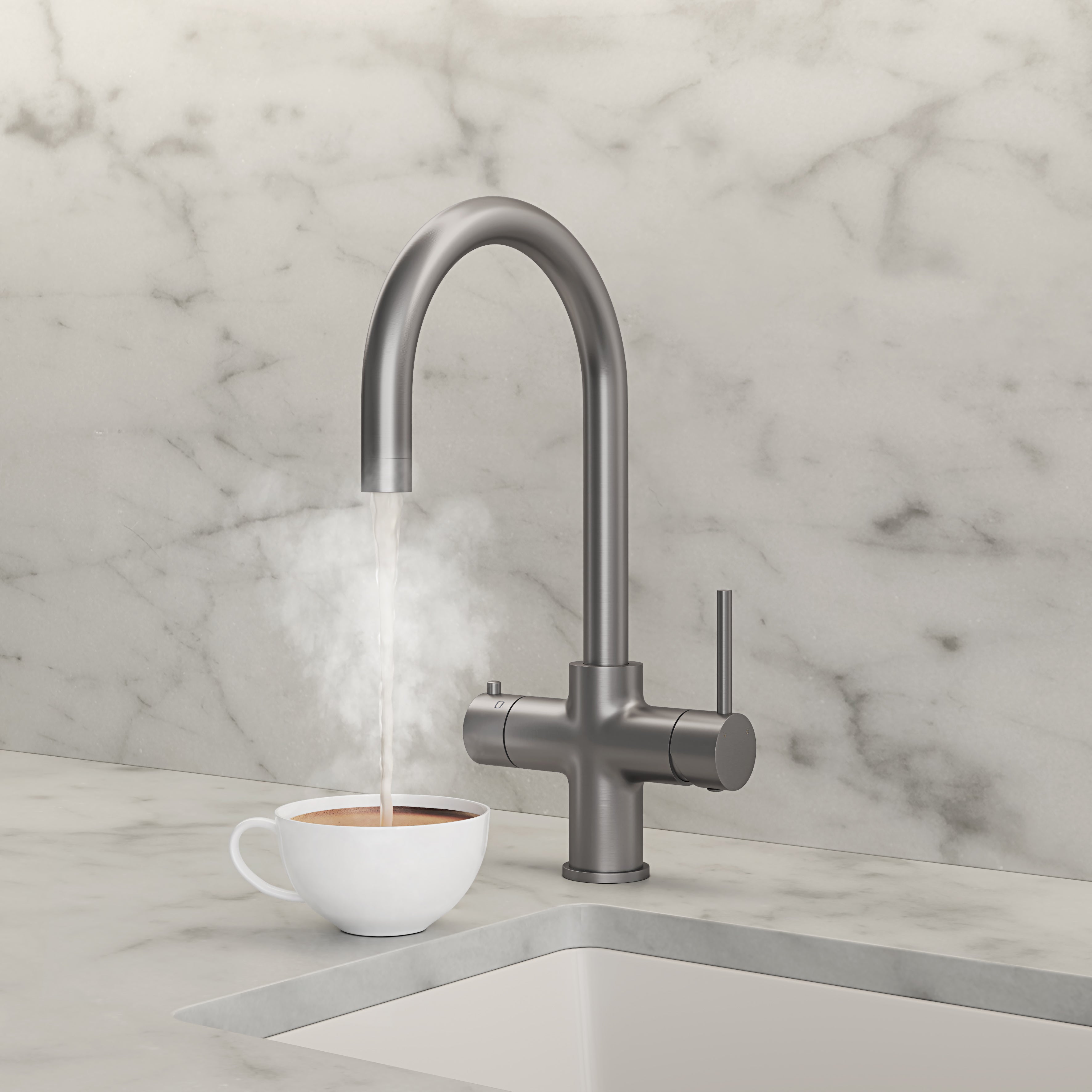 Fulham Brushed Stainless 4 in 1 Boiling Water Kitchen Tap