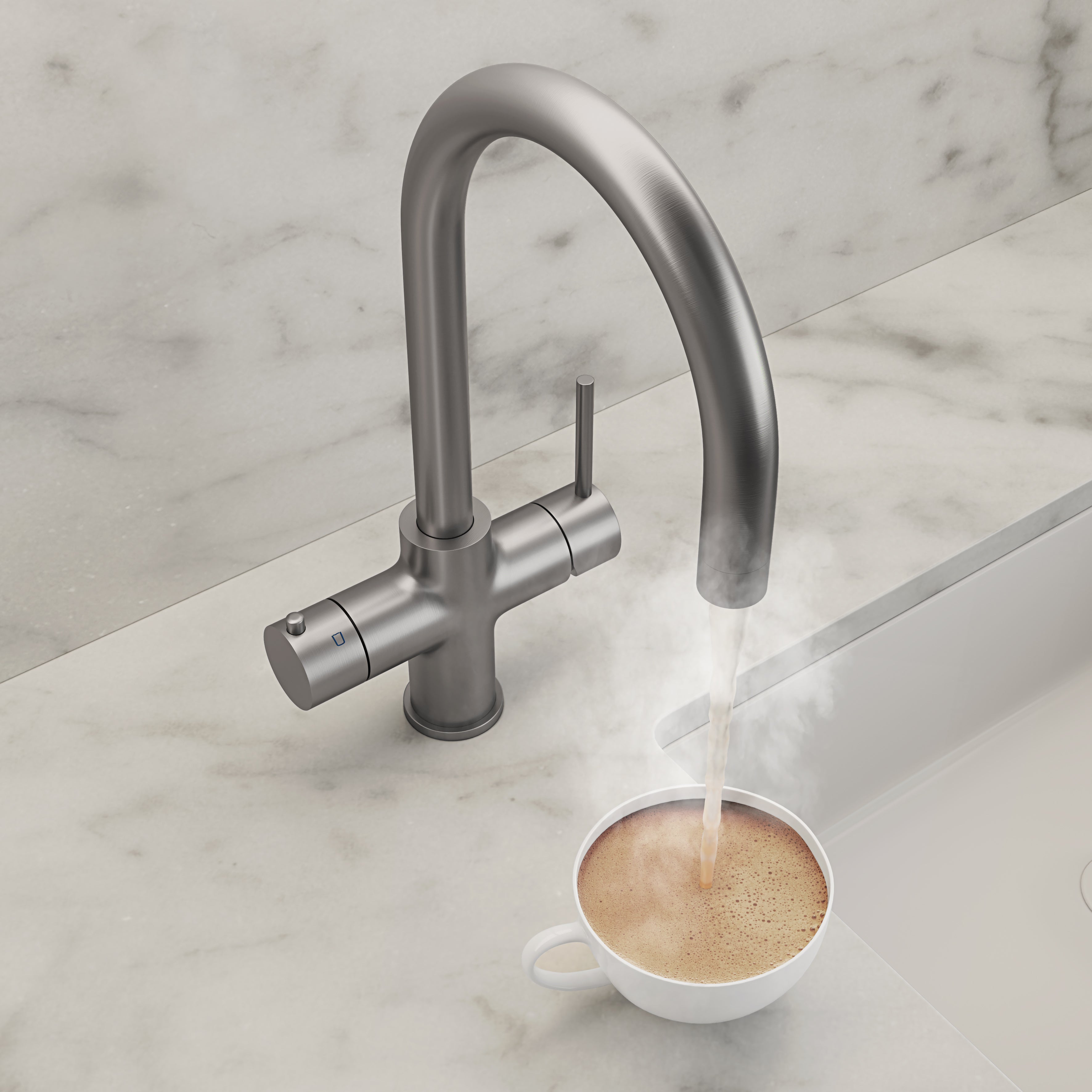 Fulham Brushed Stainless 4 in 1 Boiling Water Kitchen Tap