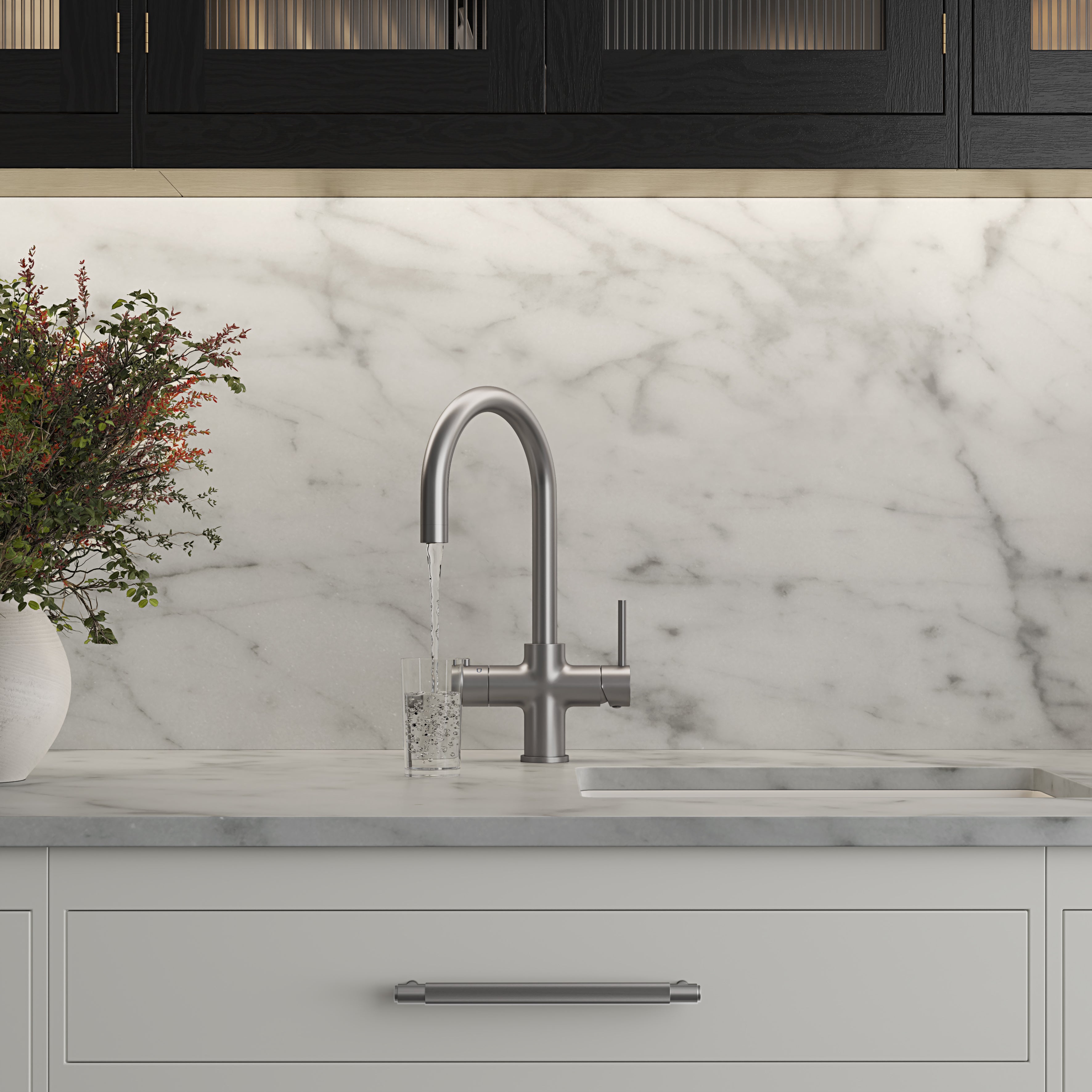 Fulham Brushed Stainless 4 in 1 Boiling Water Kitchen Tap