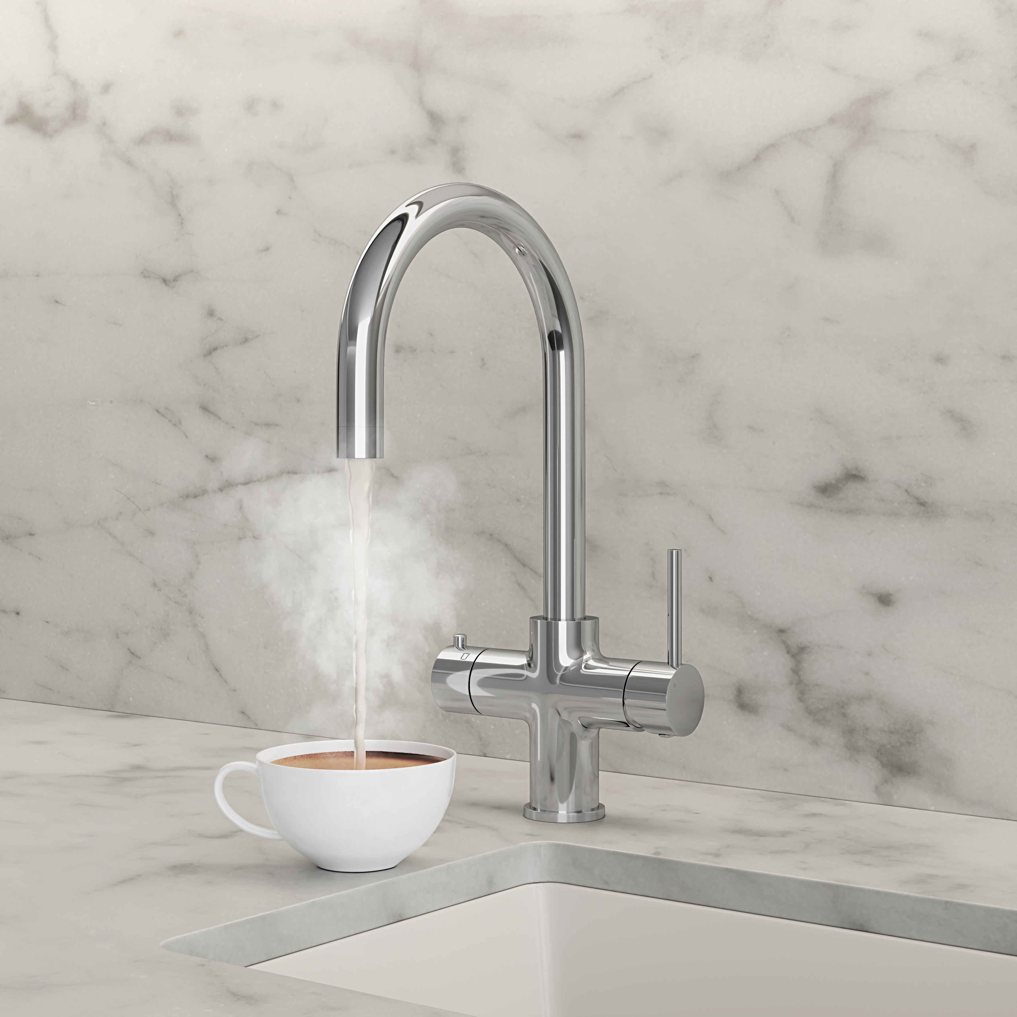 Fulham Chrome 4 in 1 Boiling Water Kitchen Tap