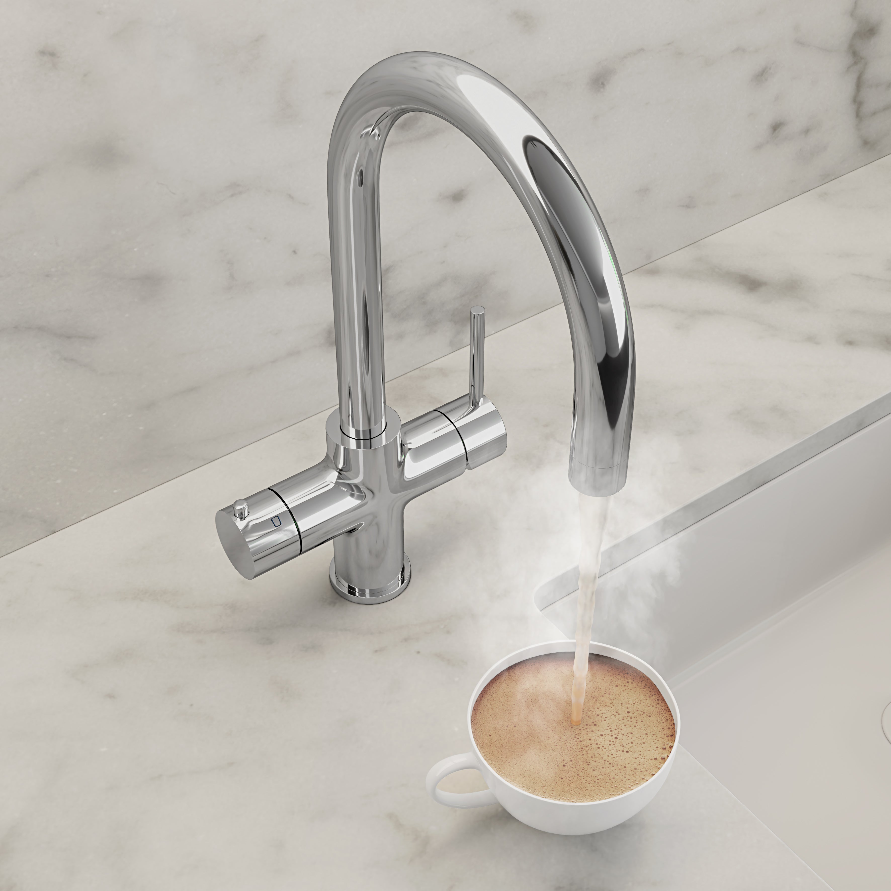 Fulham Chrome 4 in 1 Boiling Water Kitchen Tap