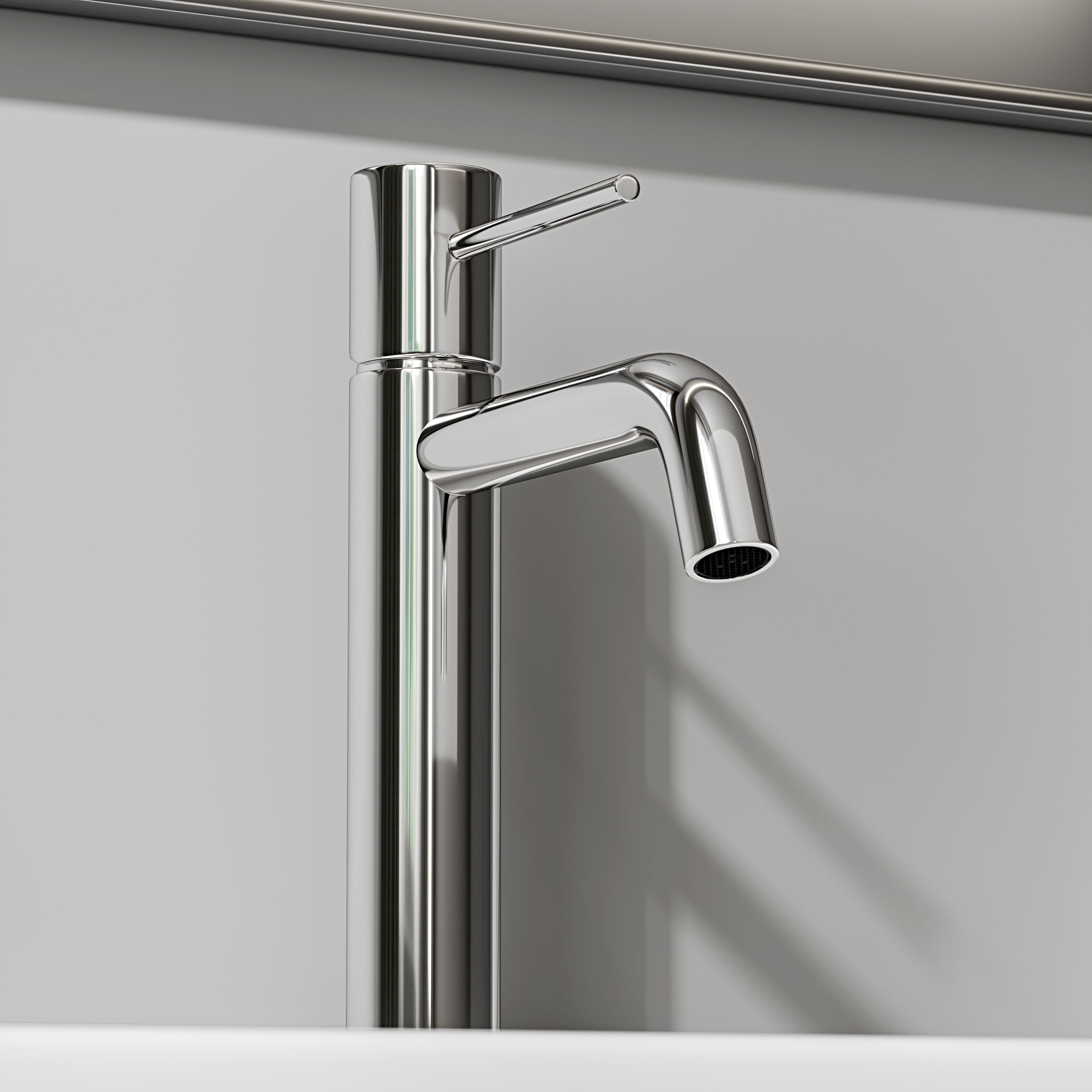 Nuvo Chrome Curved Spout Basin Mixer Tap