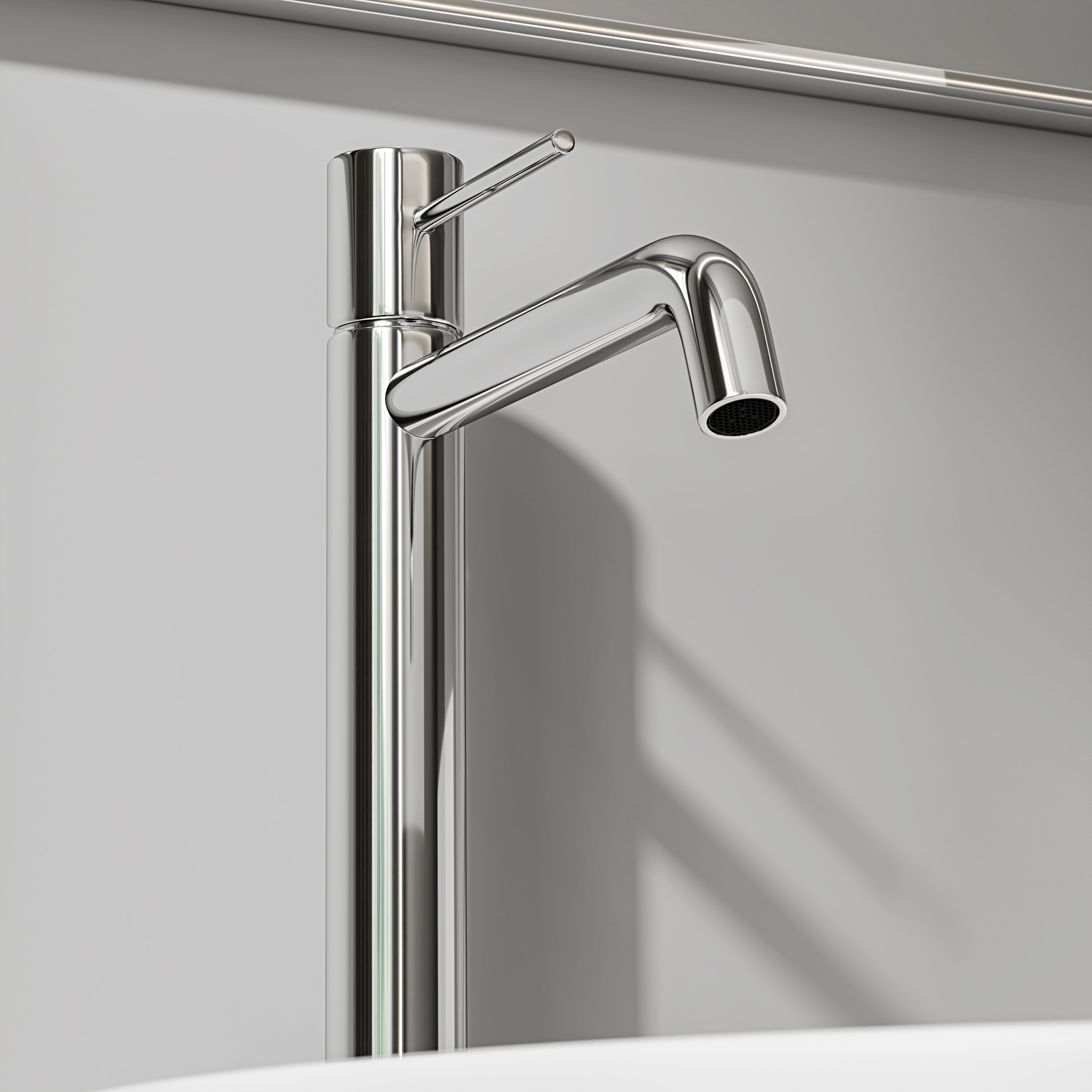 Nuvo Chrome Tall Curved Spout Basin Mixer Tap