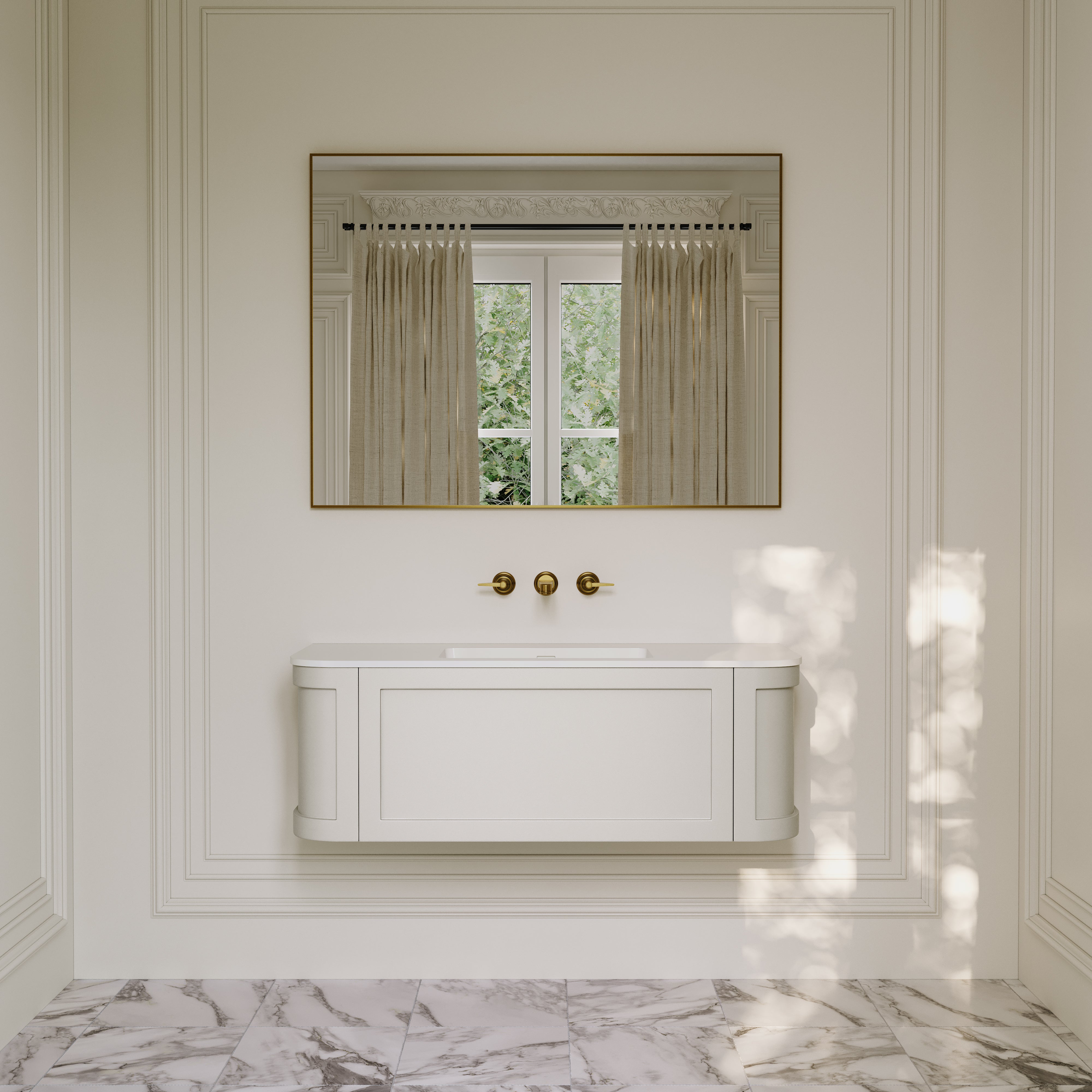 Emory Vanity Unit with Stone Basin (Cream 1200mm)