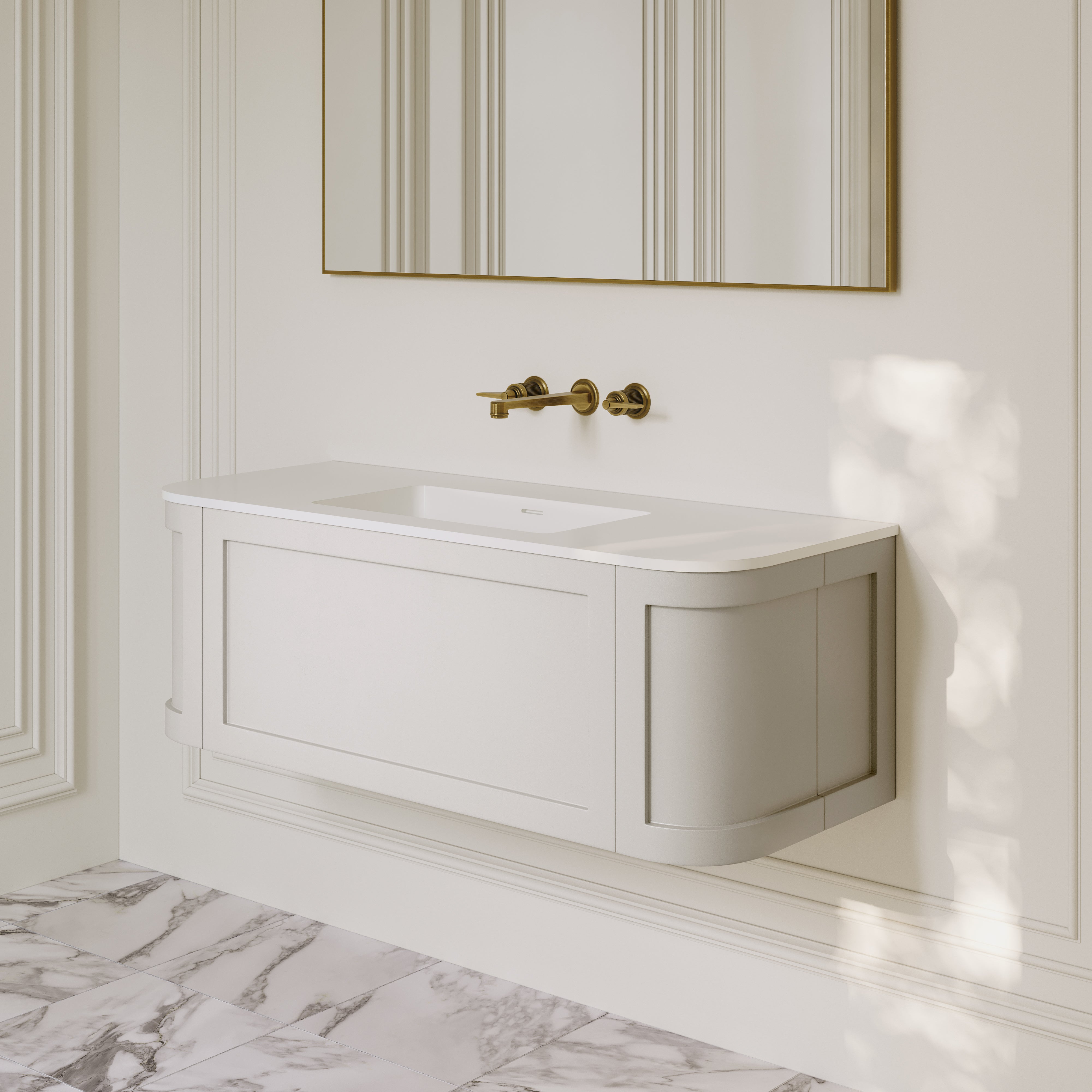 Emory Vanity Unit with Stone Basin (Cream 1200mm)