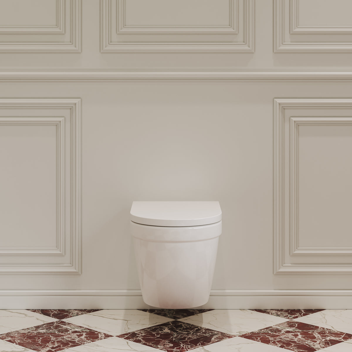 Eton Traditional Wall Hung Rimless White Toilet