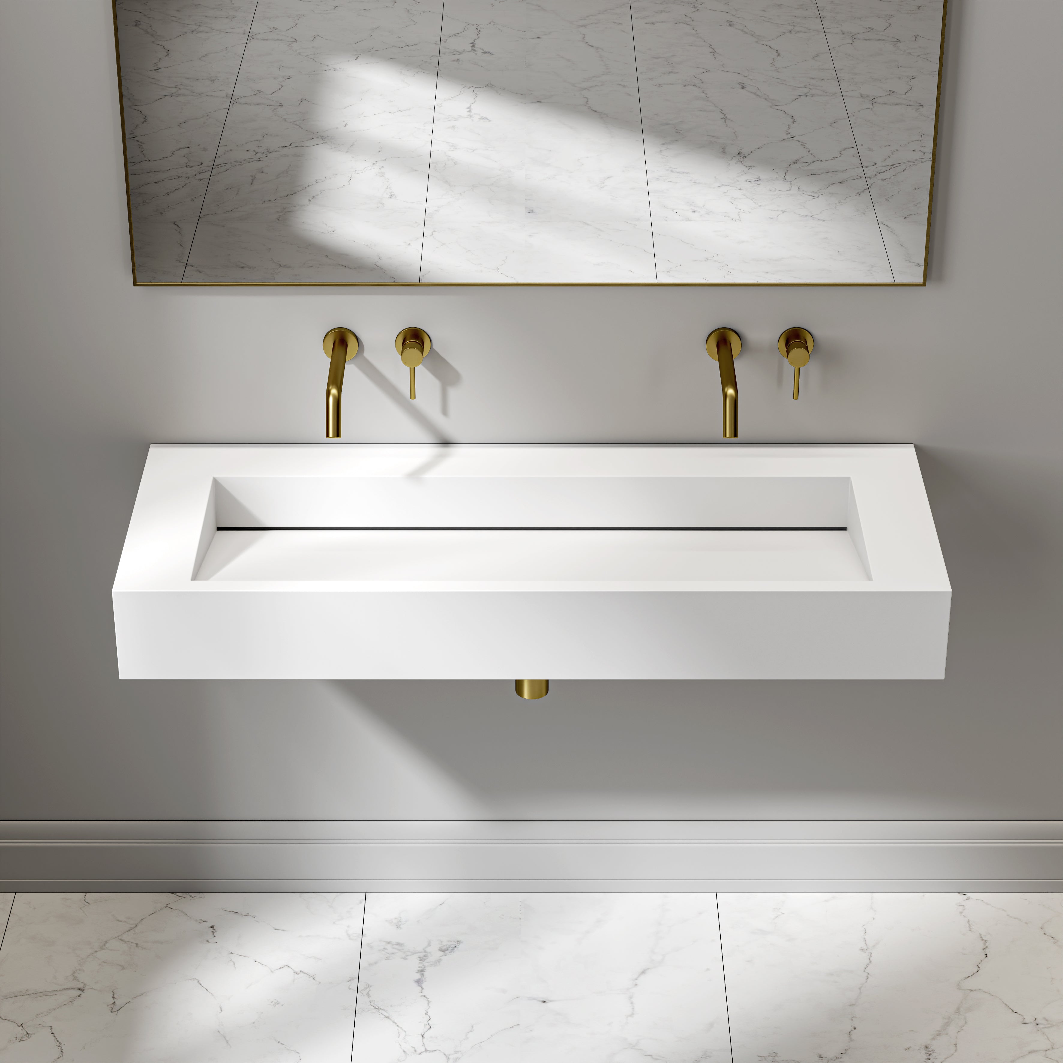 Erling Stone Basin Matte White 1200mm