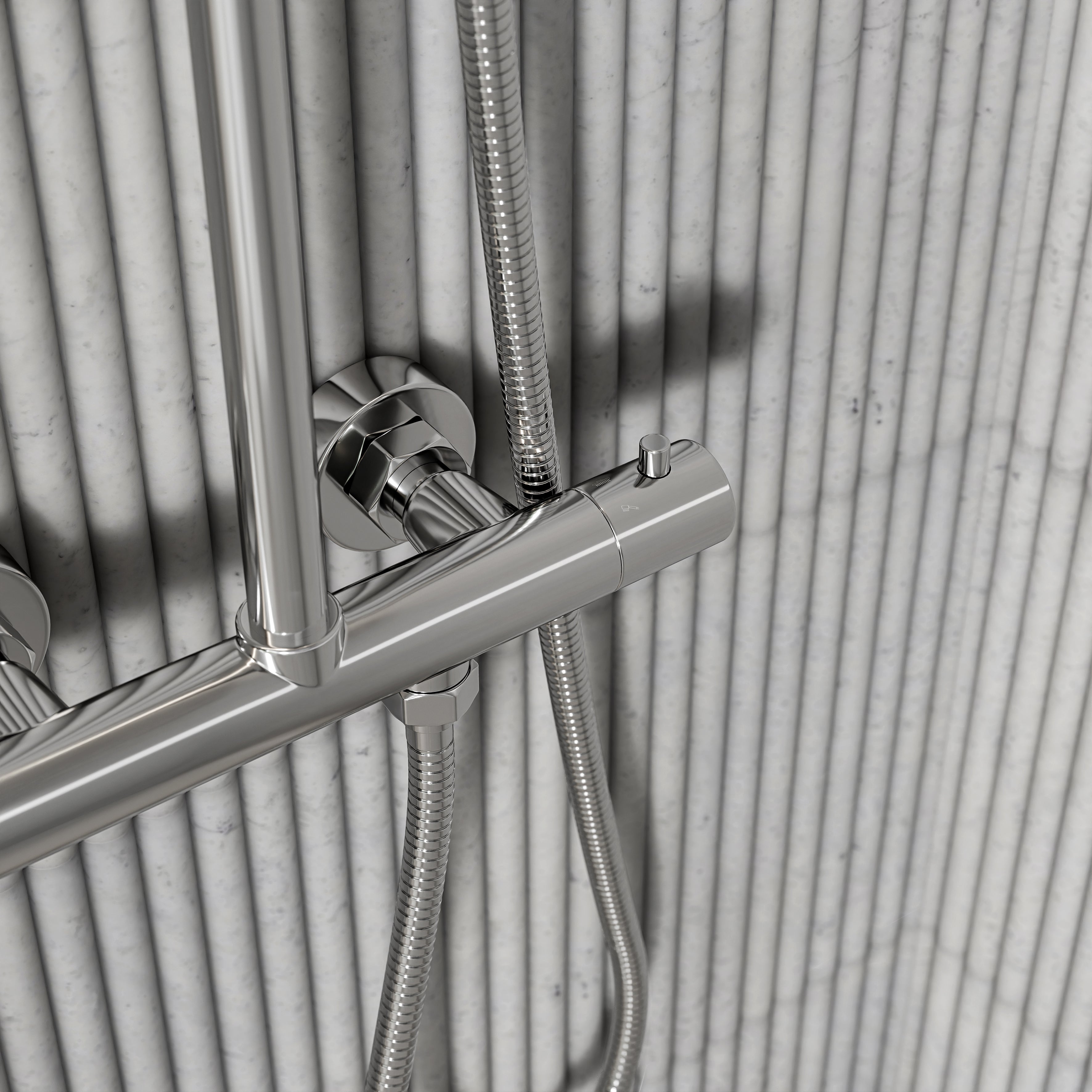 Moreno Chrome Exposed Thermostatic Shower With Riser