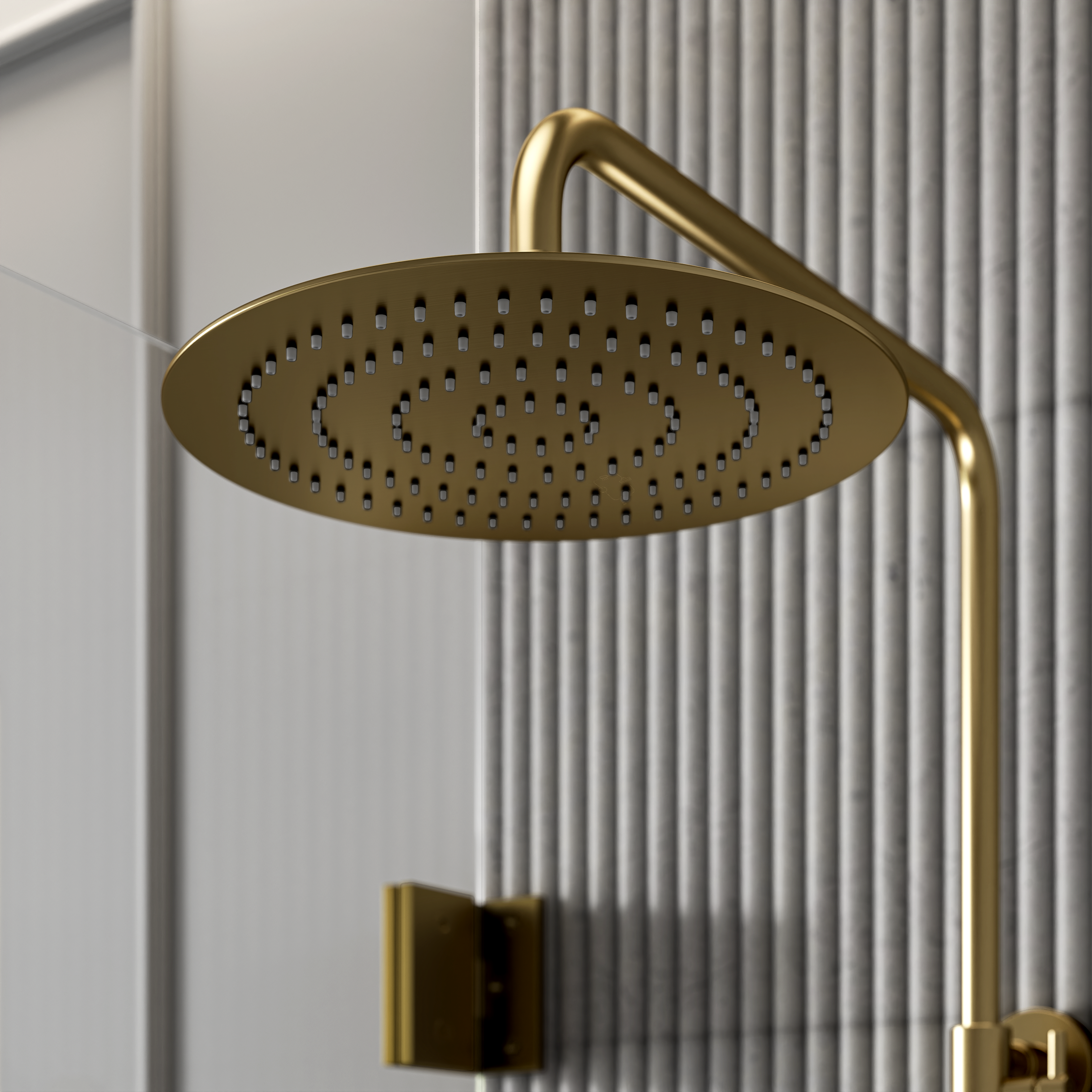 Moreno Brushed Gold Exposed Thermostatic 3-Way Shower