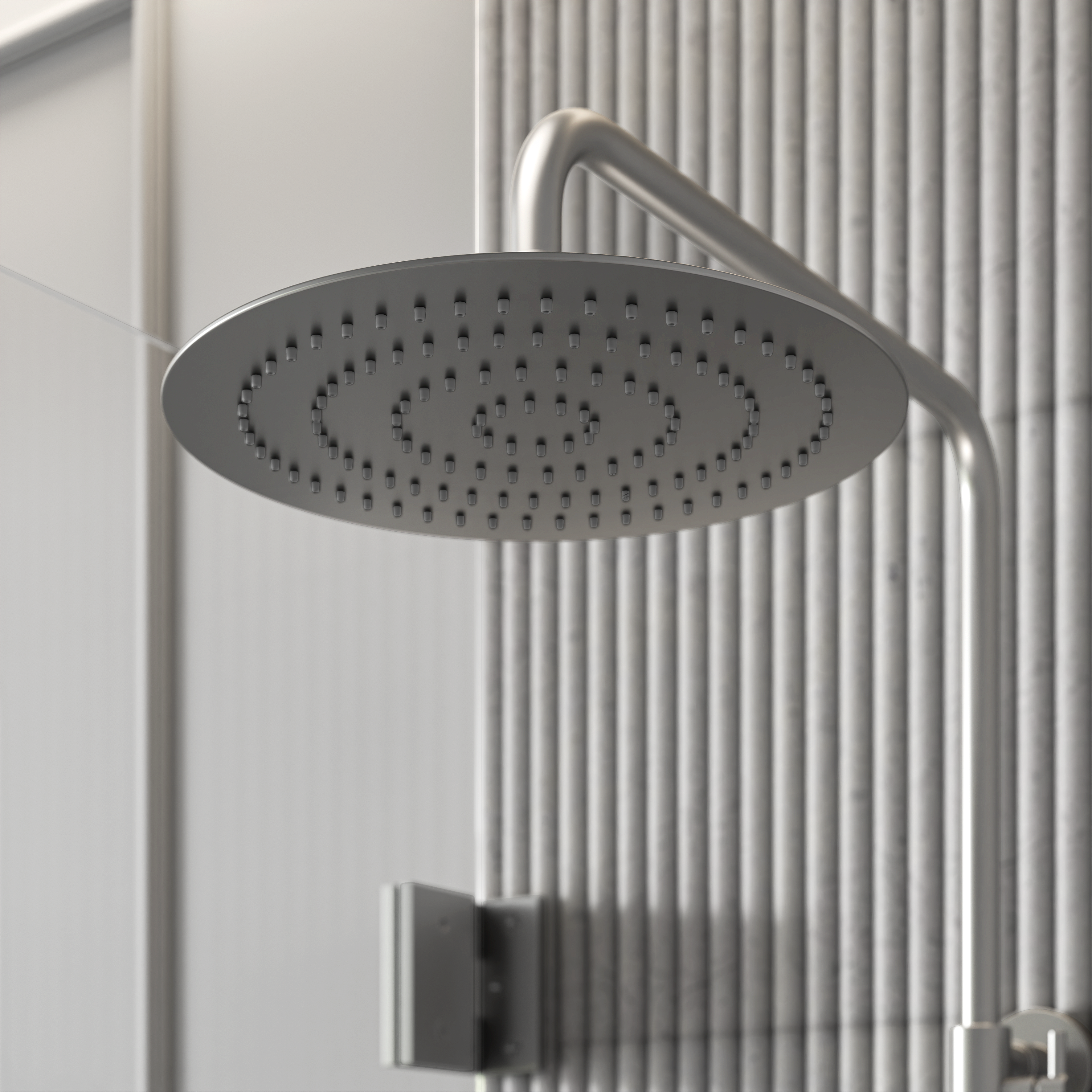 Moreno Brushed Stainless Exposed Thermostatic 3-Way Shower