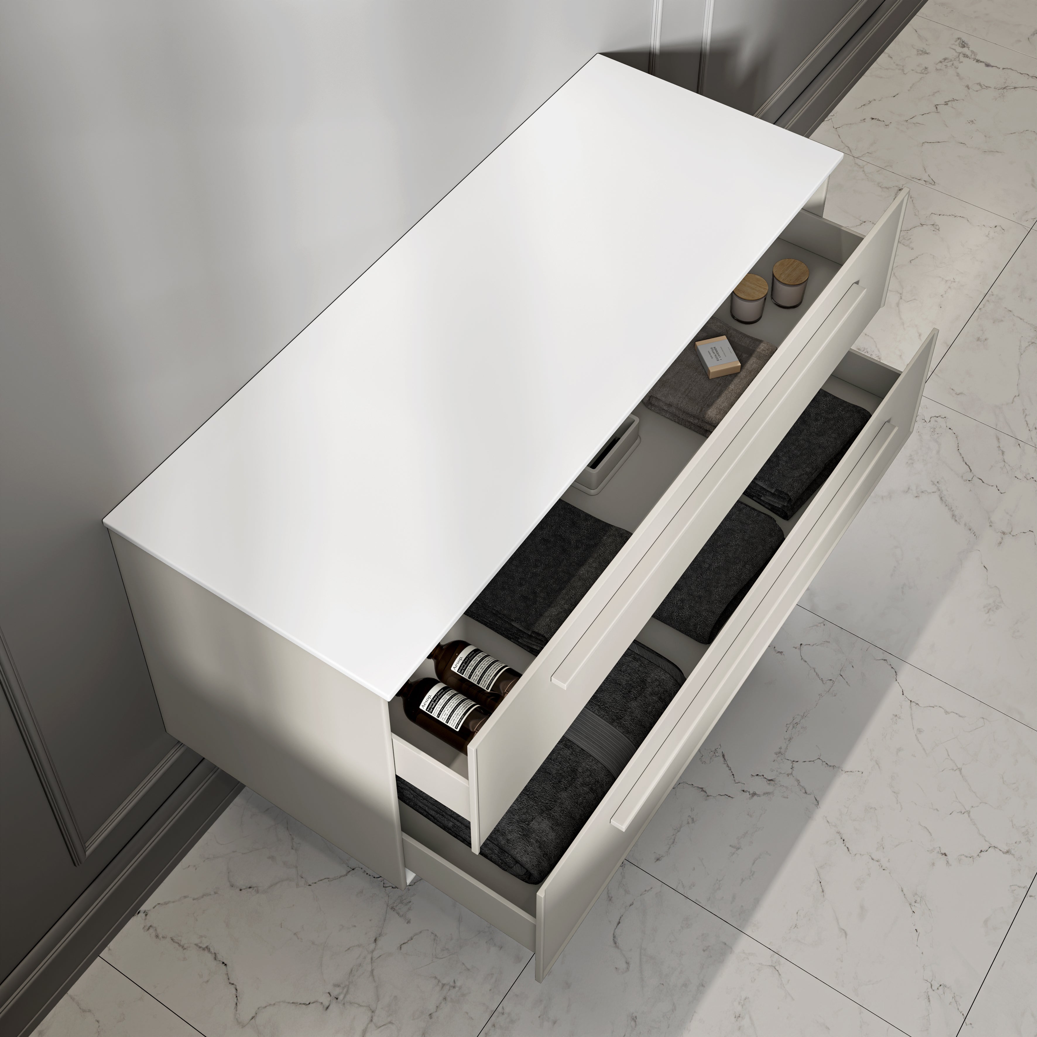Farringdon Vanity Unit with Stone Countertop (Matte Cappuccino 1200mm)