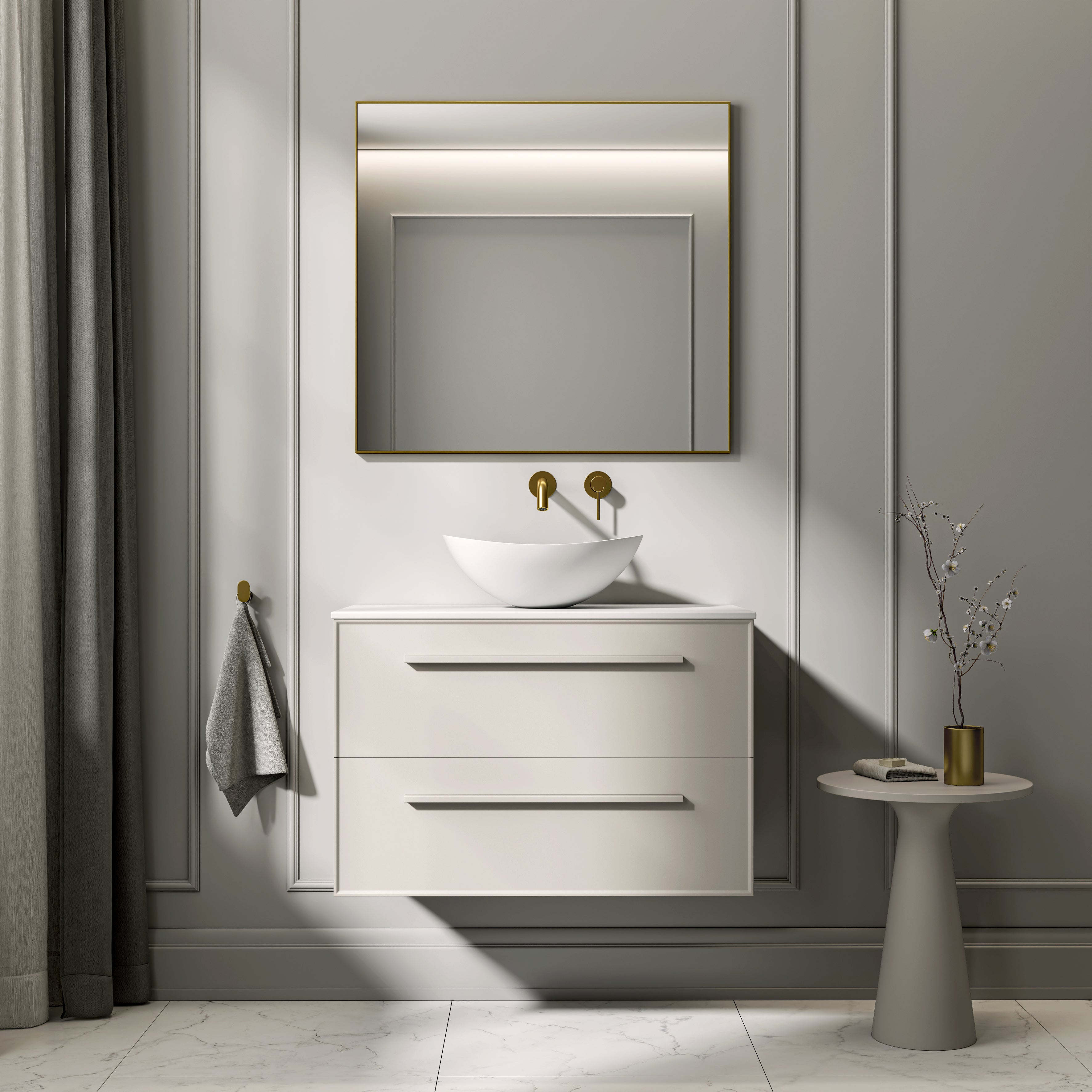 Farringdon Vanity Unit with Stone Countertop (Matte Cappuccino 800mm)