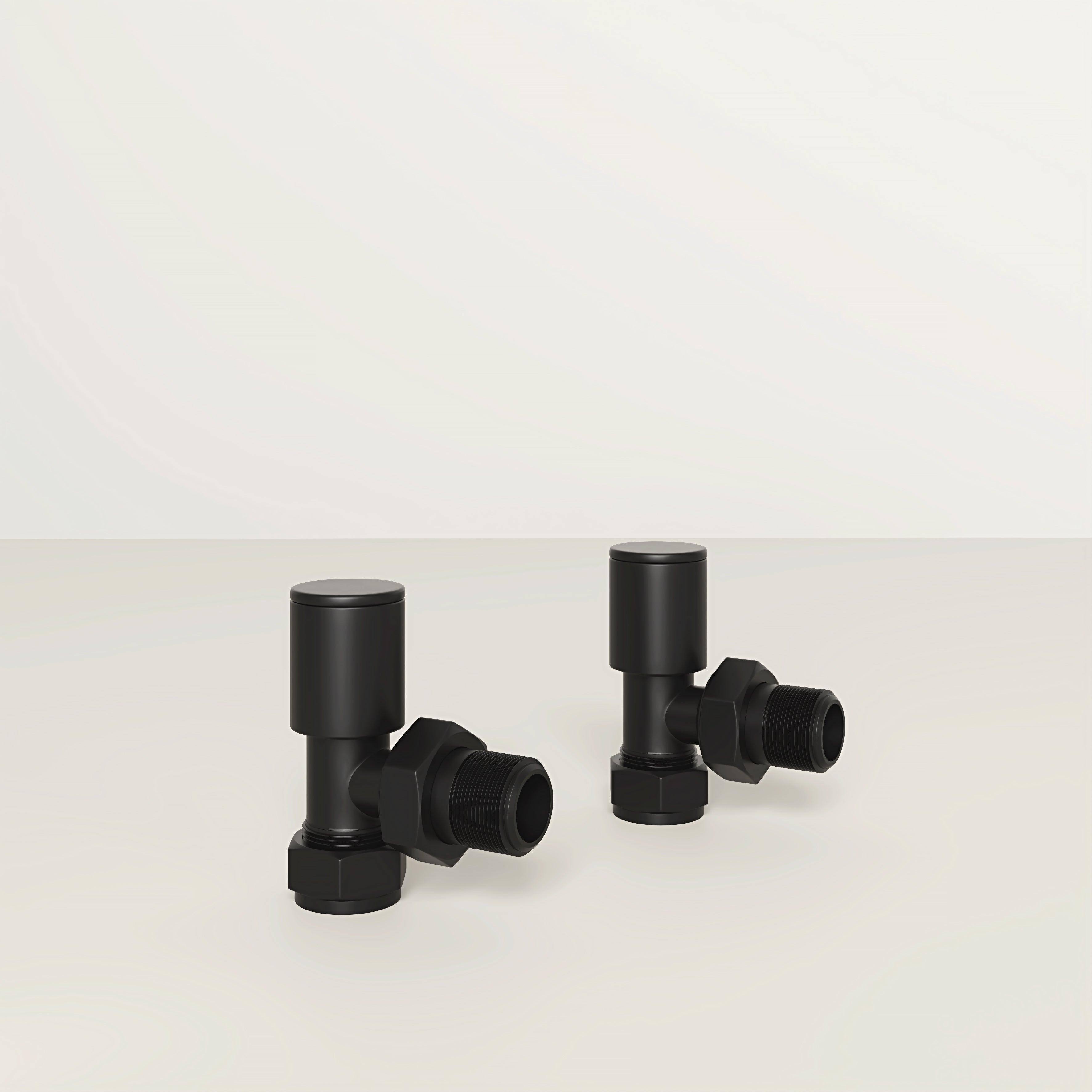 Matte Black Round Angled Radiator Valves