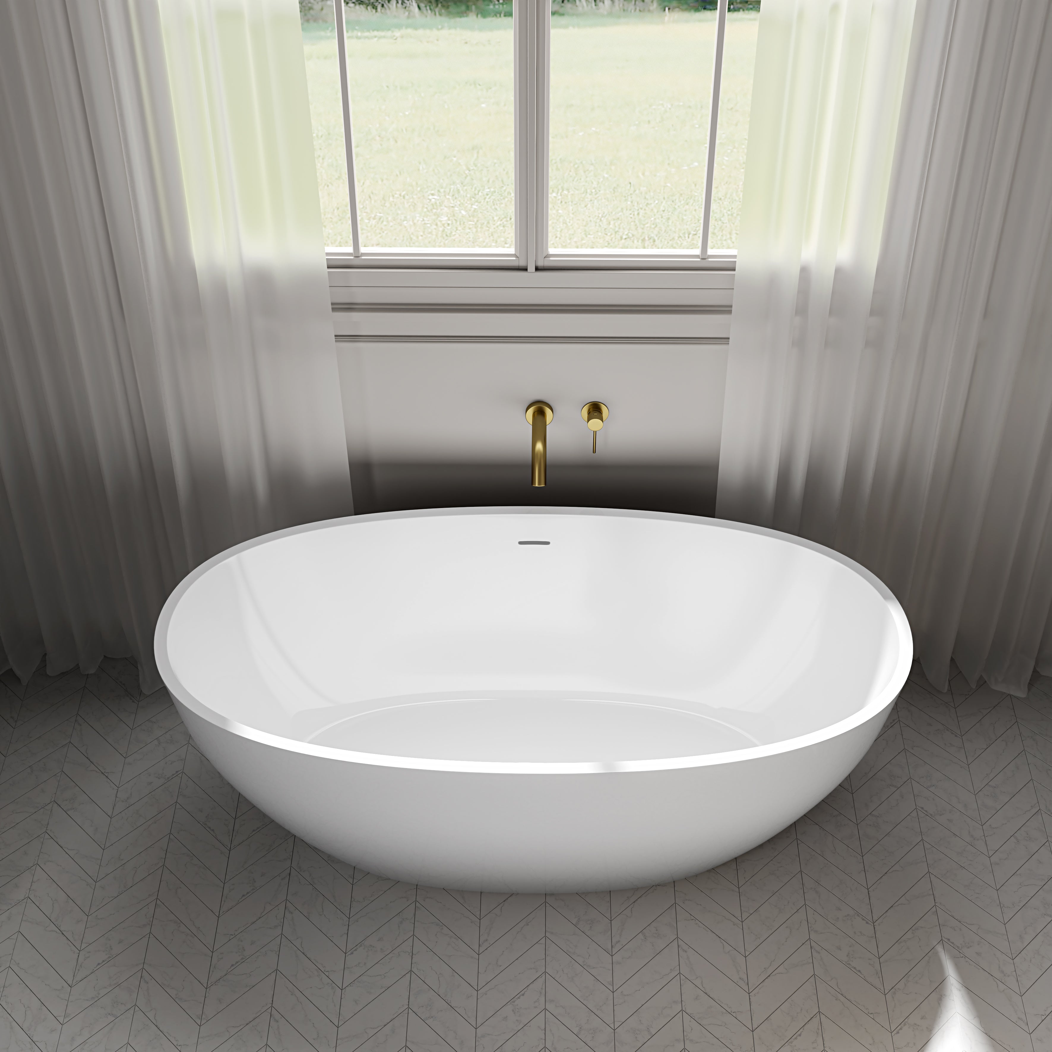 Bromley Light Freestanding White Acrylic Bath 1500mm