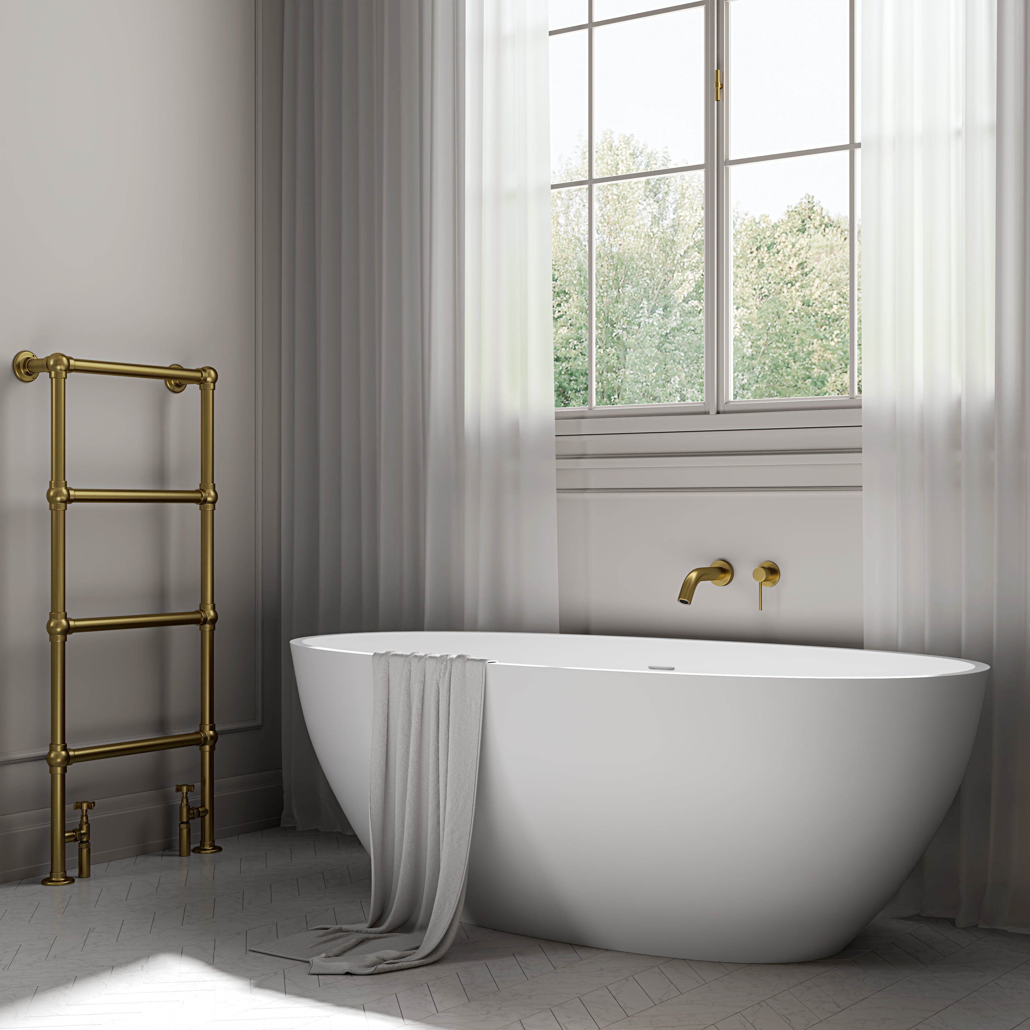 Bromley Light Freestanding White Acrylic Bath 1600mm