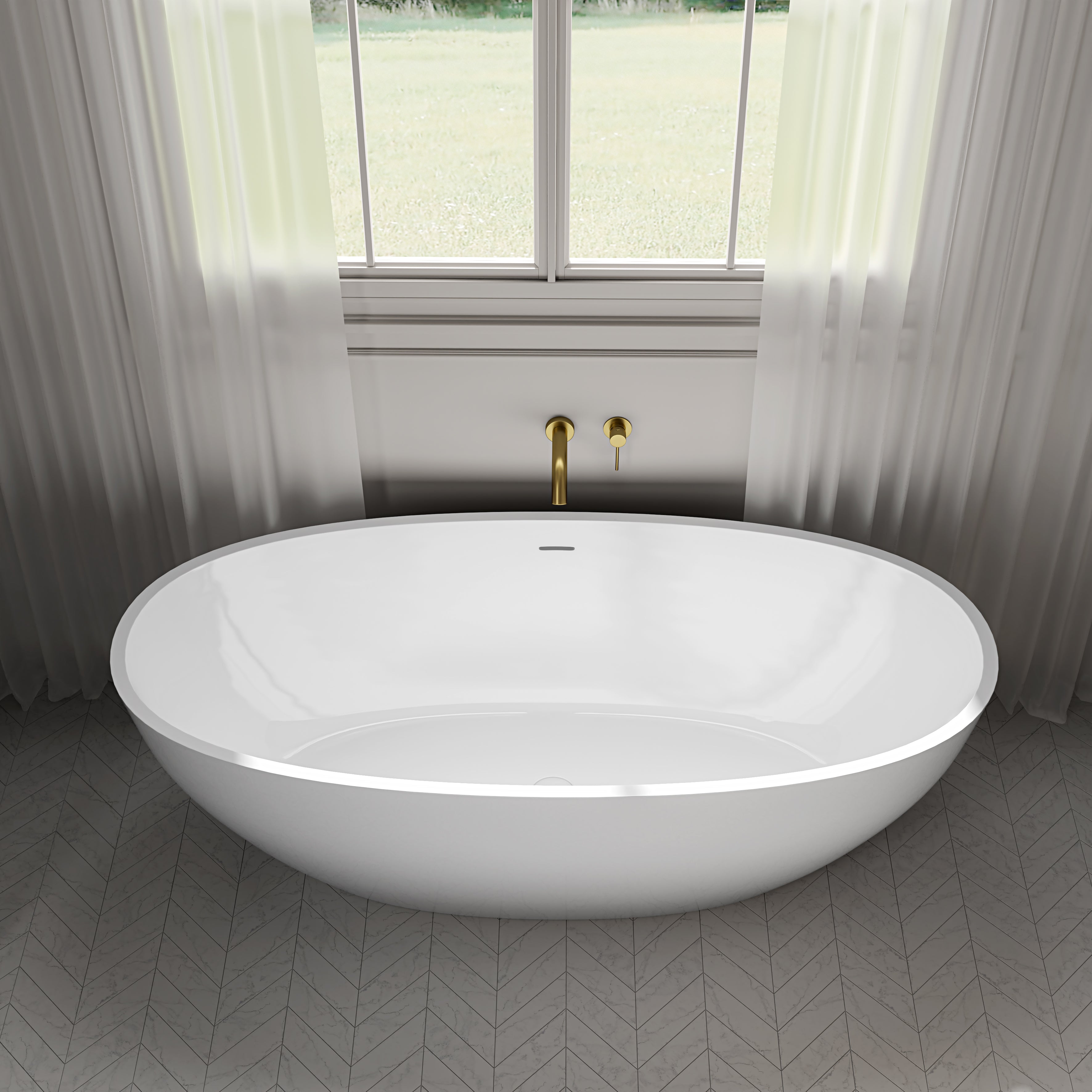 Bromley Light Freestanding White Acrylic Bath 1700mm