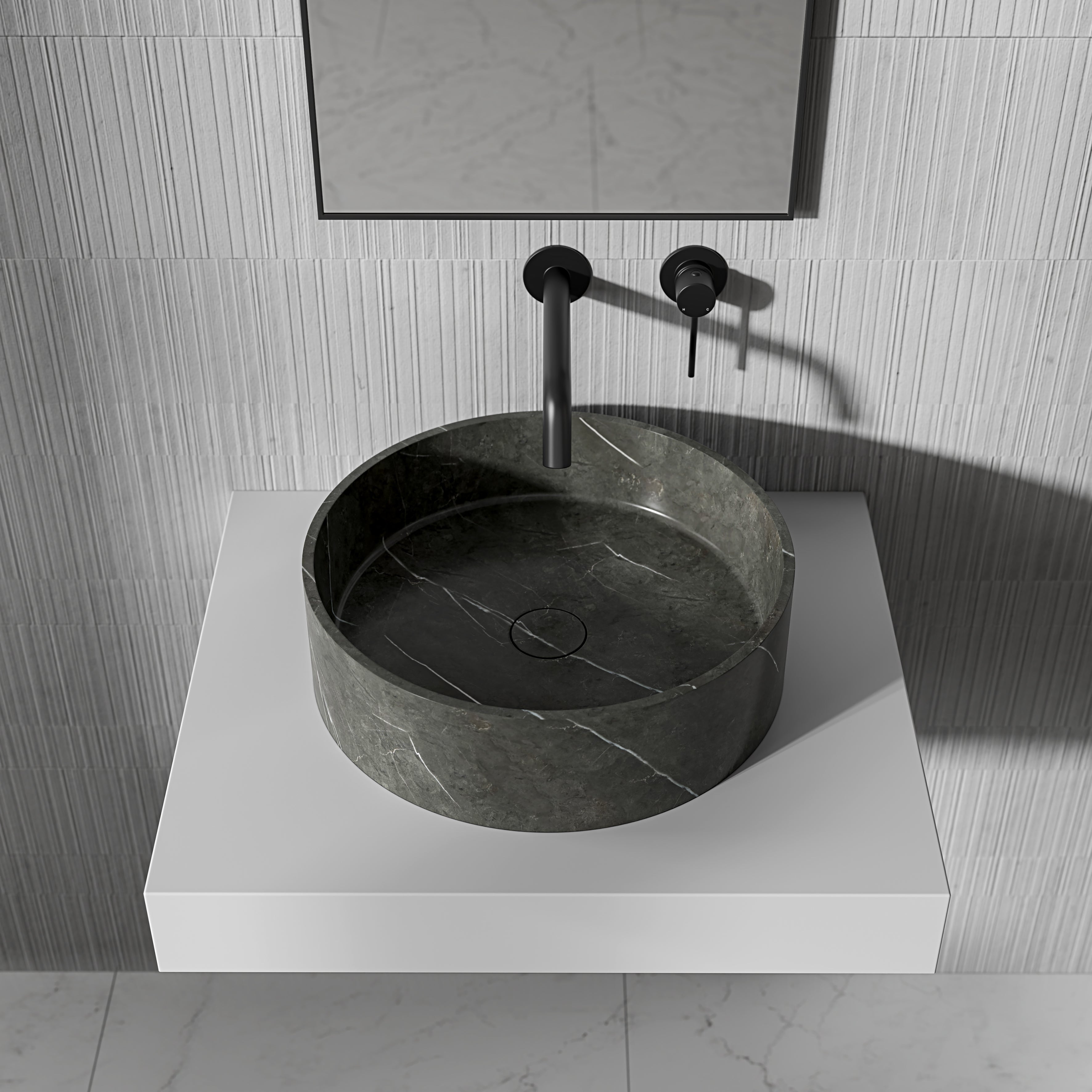 Valle Pietra Grey Marble Countertop Basin 400mm