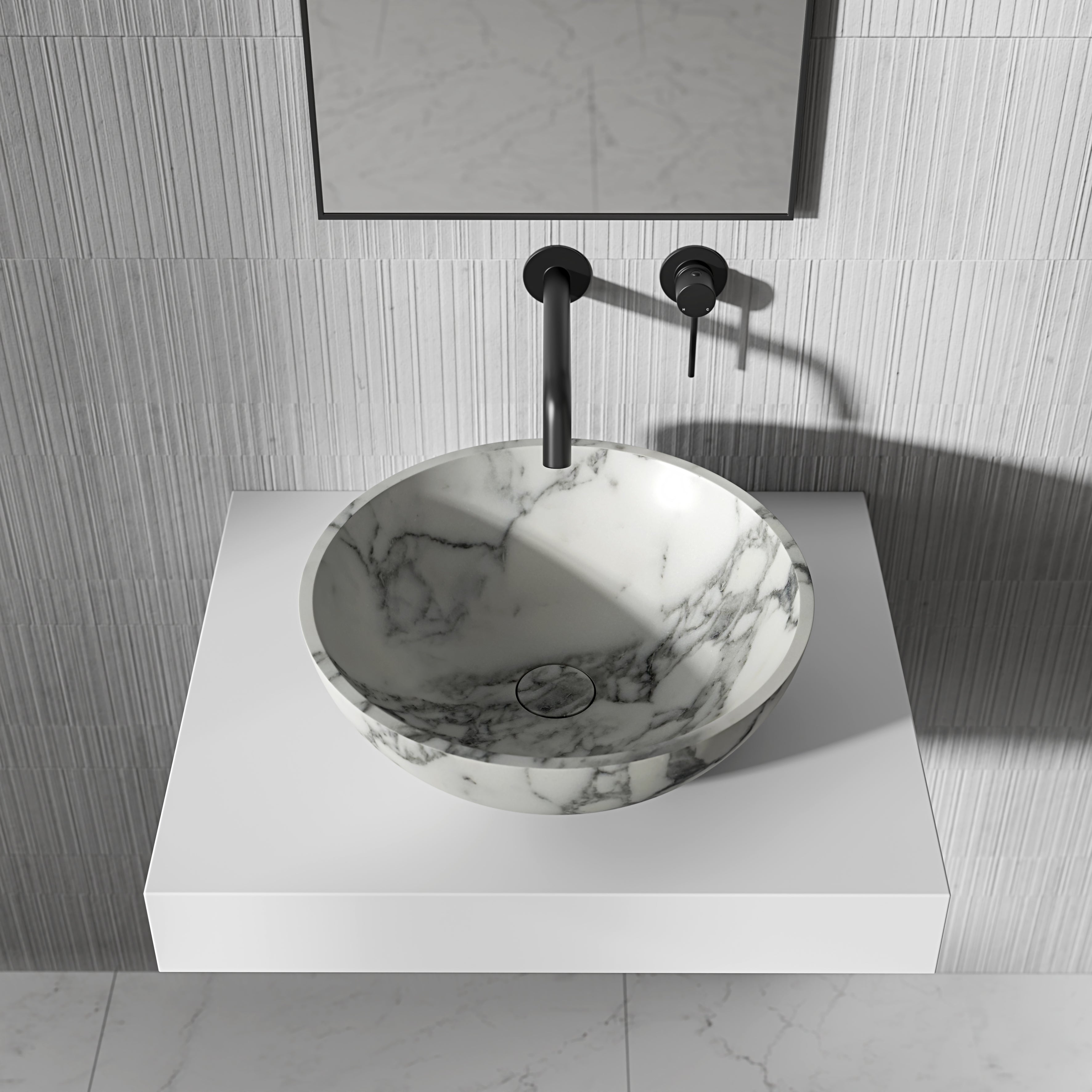 Circo Arabescato Marble Countertop Basin 400mm