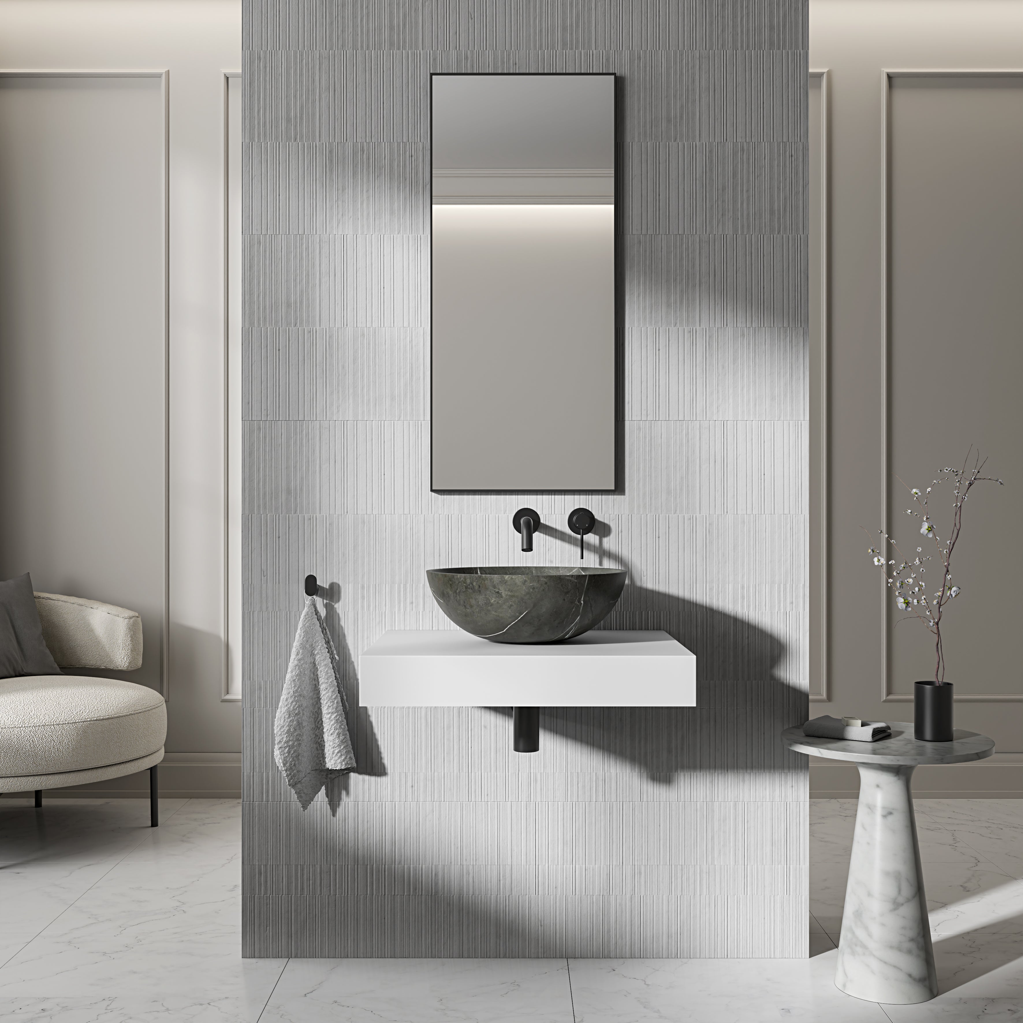 Circo Pietra Grey Marble Countertop Basin 400mm