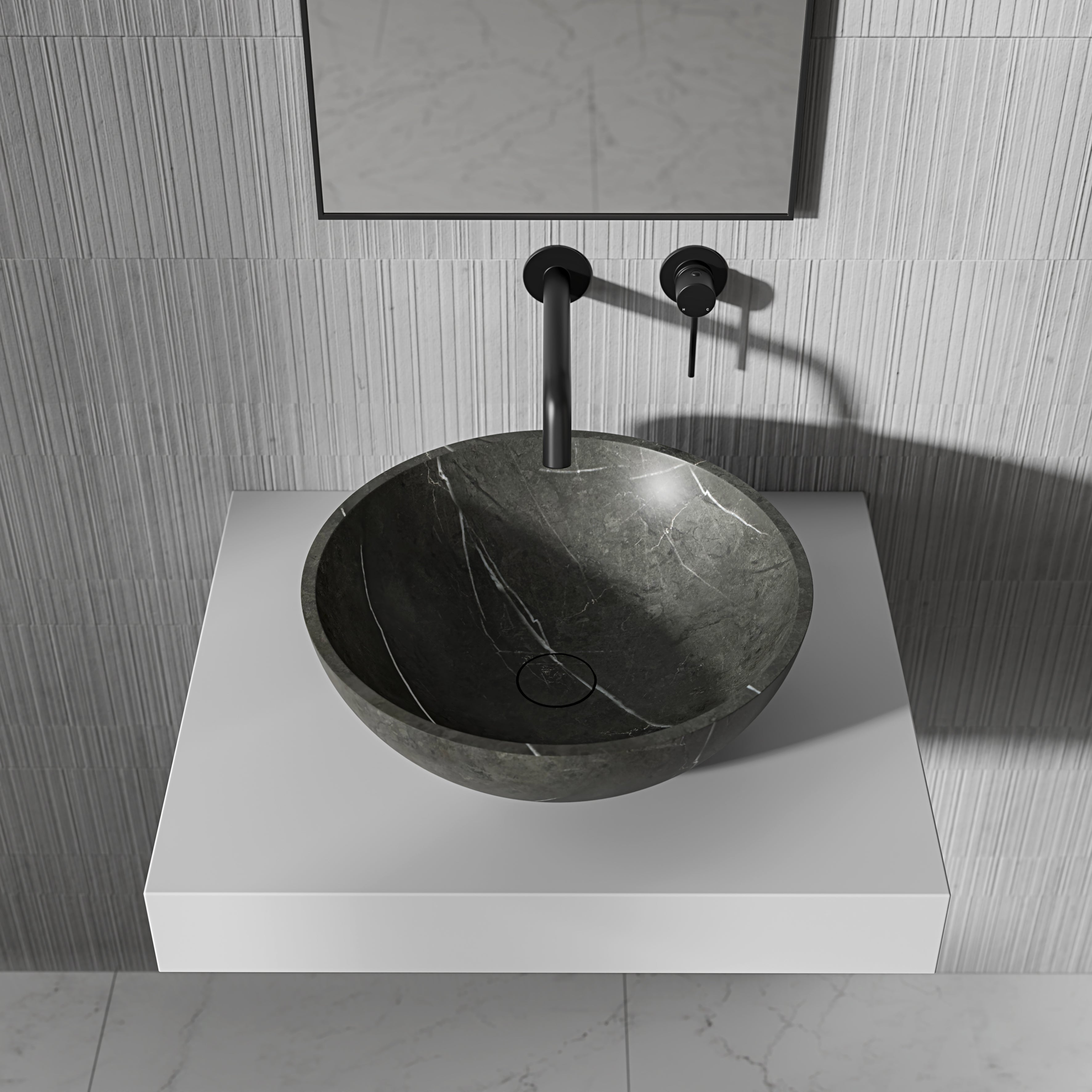 Circo Pietra Grey Marble Countertop Basin 400mm