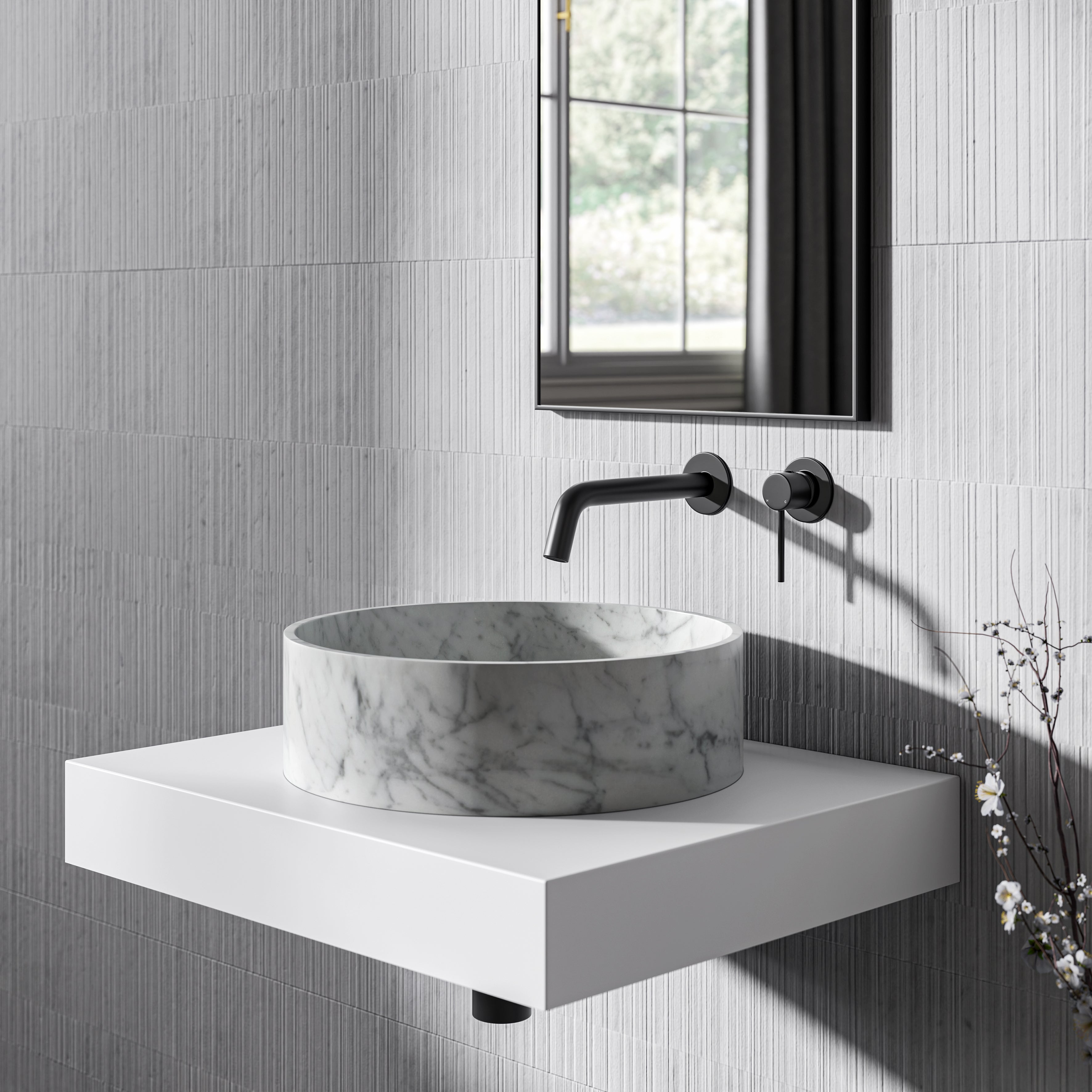 Valle Carrara Marble Countertop Basin 400mm