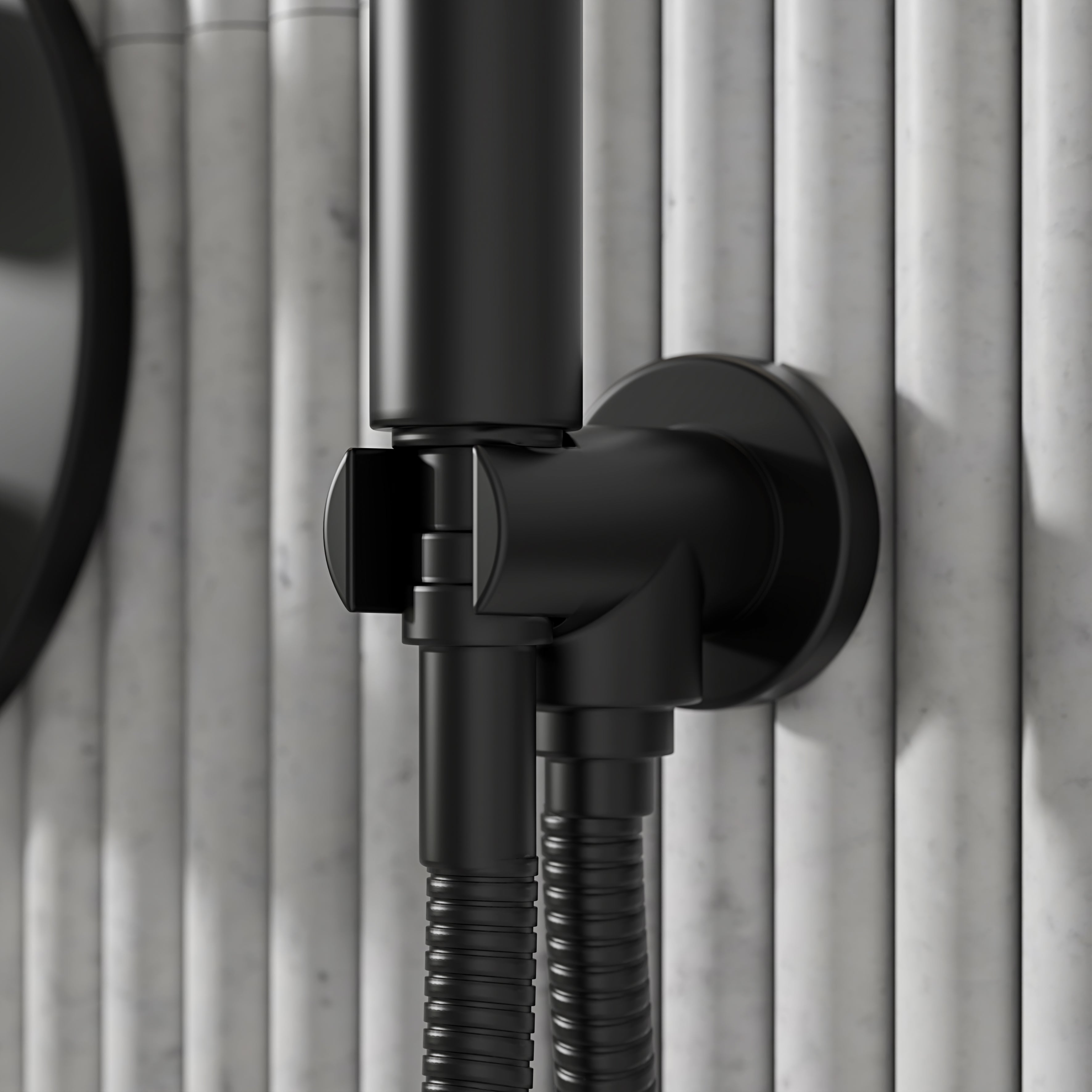 Nuvo Matte Black 3-Way Thermostatic Shower With Handheld Shower & Bath Spout