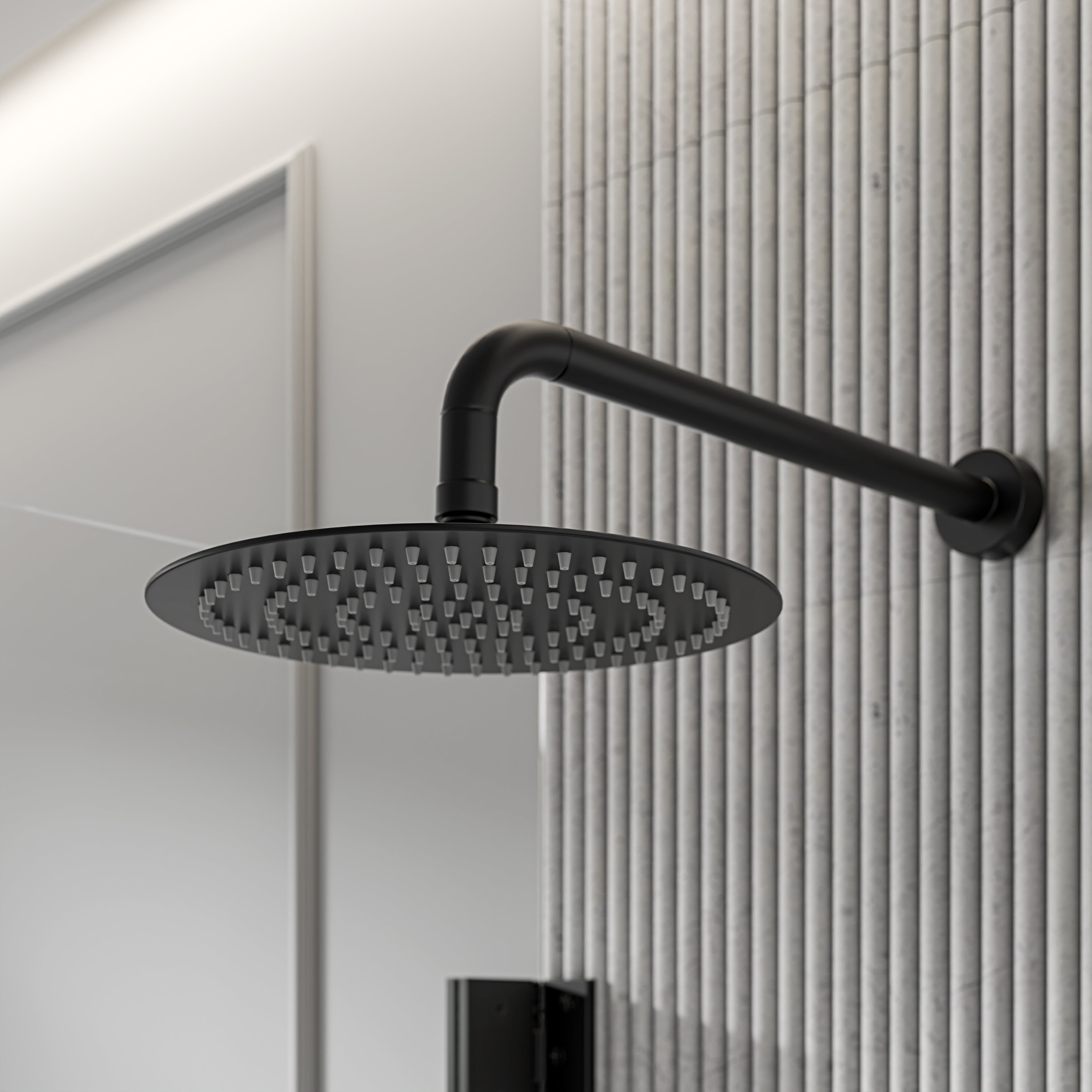 Nuvo Matte Black 3-Way Thermostatic Shower With Handheld Shower & Bath Spout