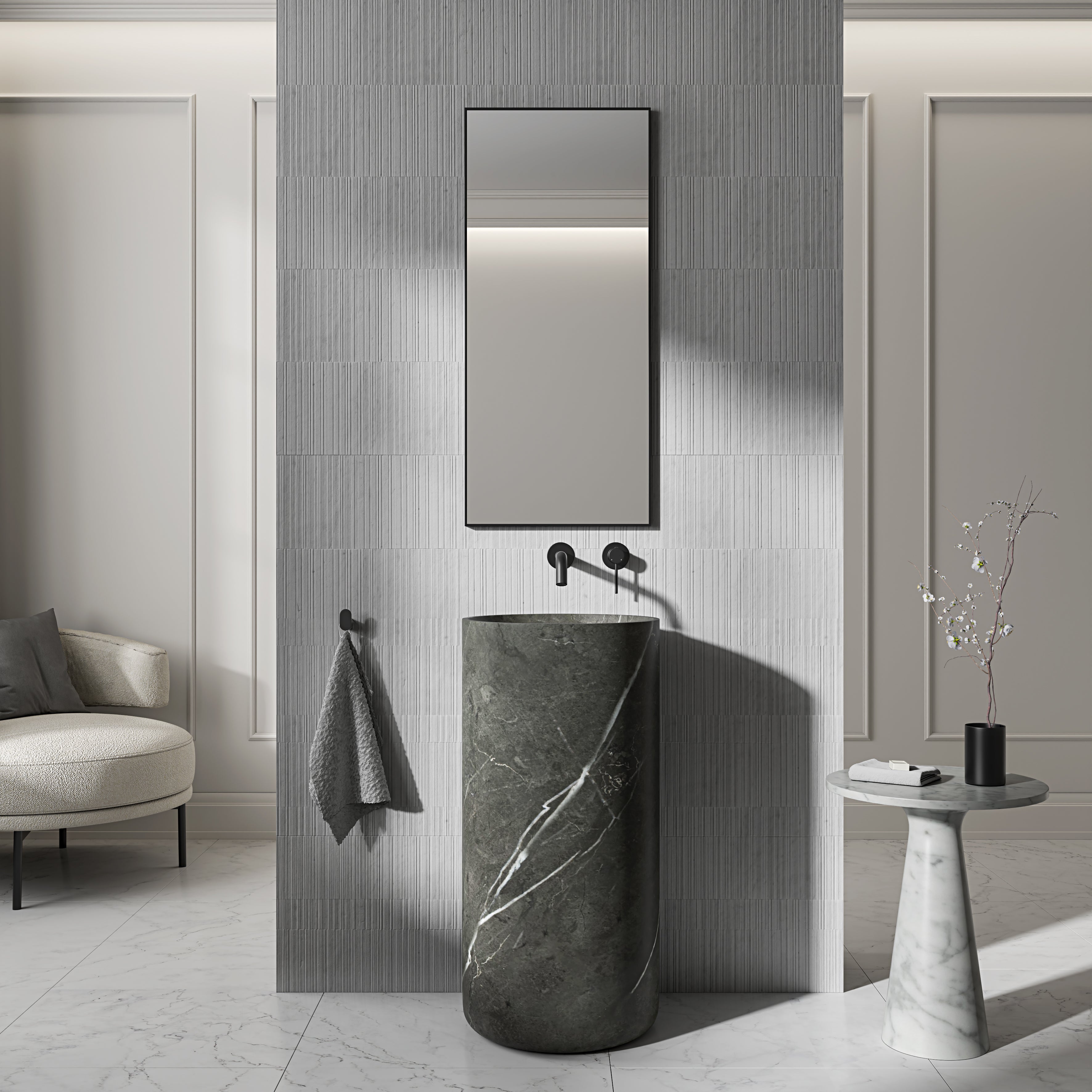 Adria Pietra Grey Marble Freestanding Basin 400mm