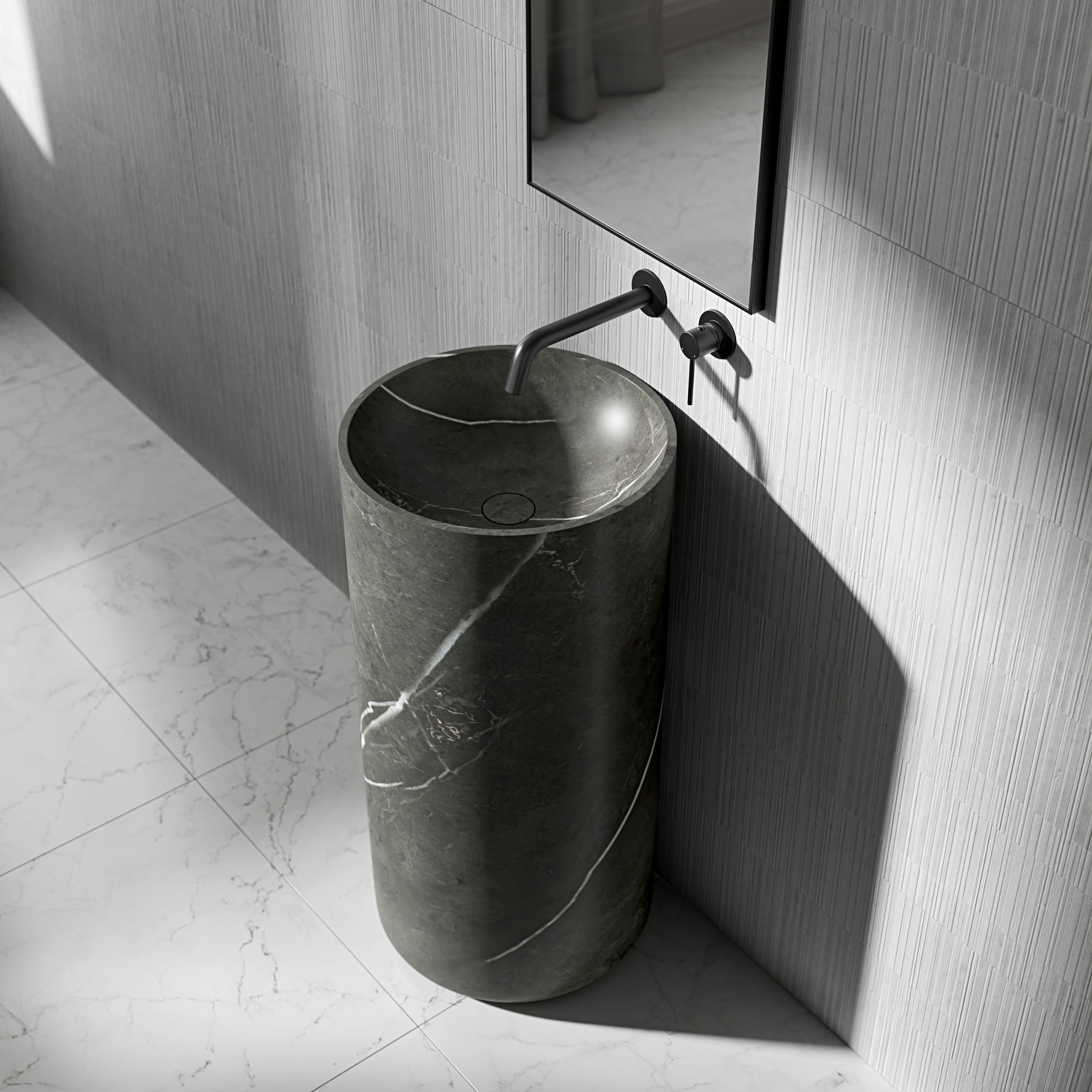 Adria Pietra Grey Marble Freestanding Basin 400mm