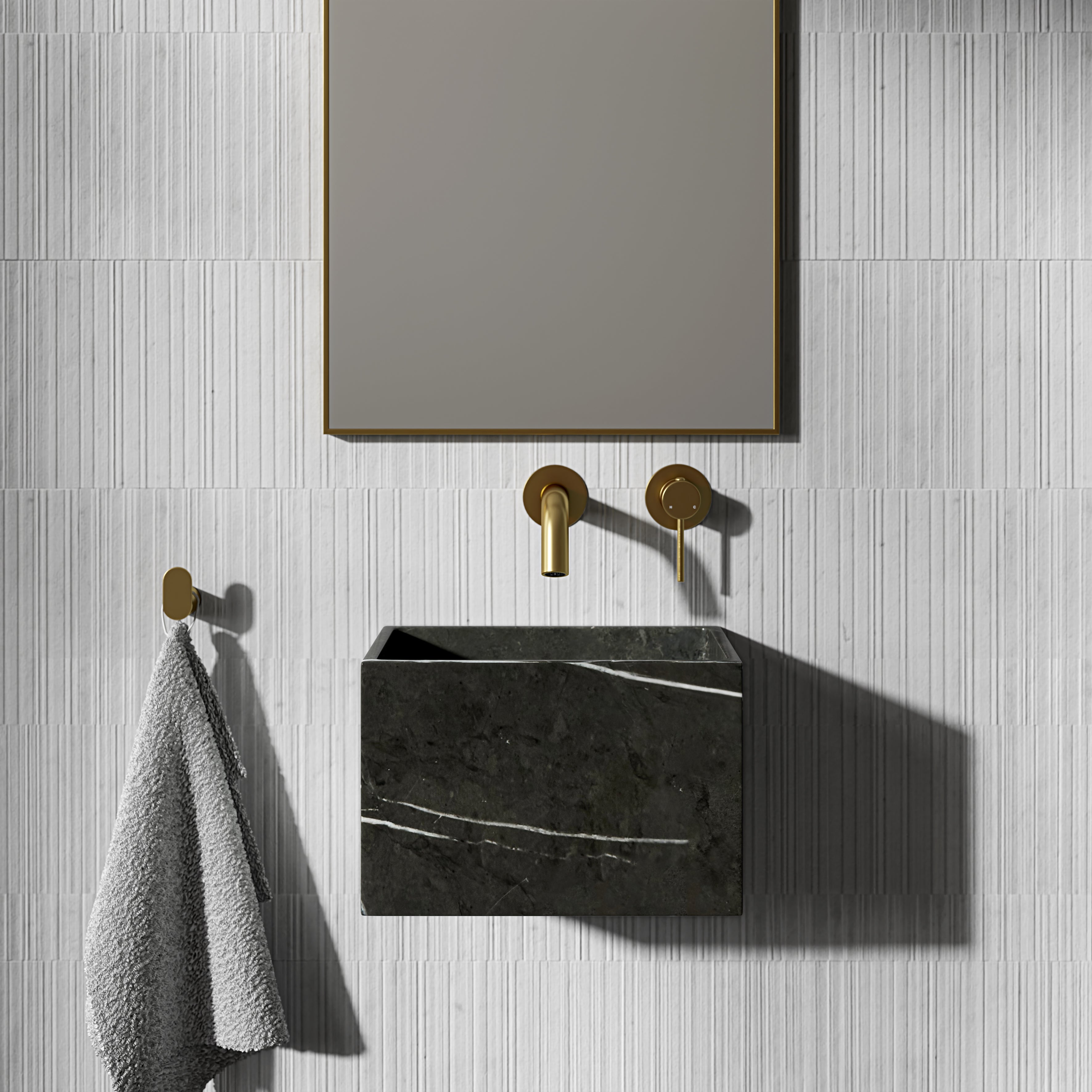 Arden Pietra Grey Marble Wall Hung Basin 300mm