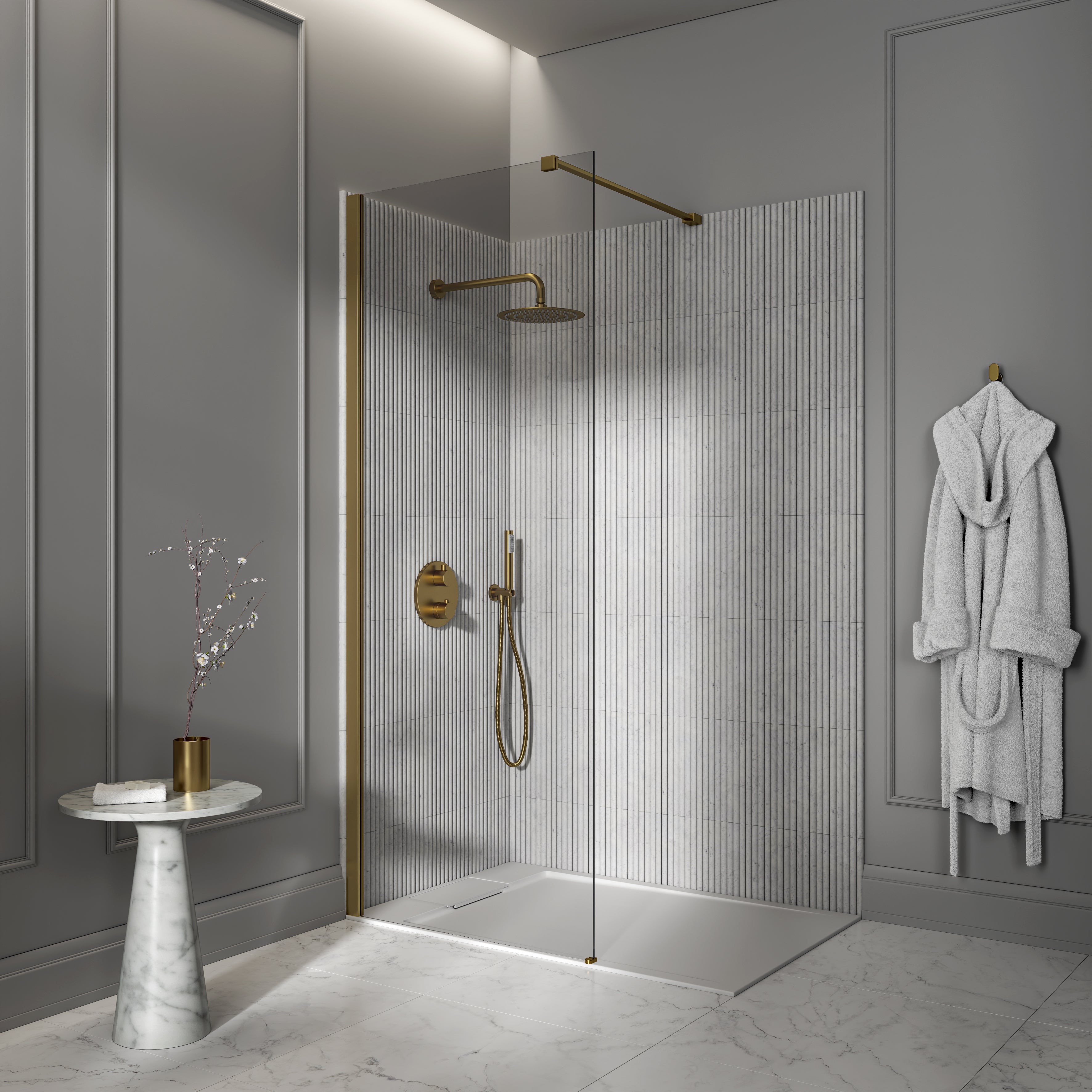 Avant Brushed Gold Shower Screen